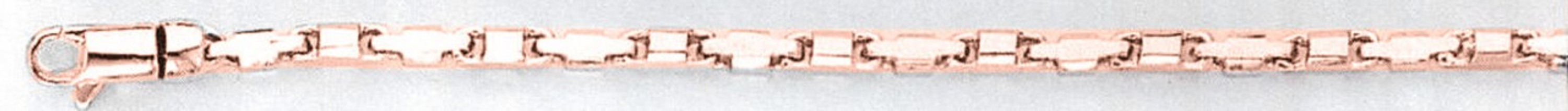 14k Rose Gold 2.5mm Fancy Hand Made Bracelet 7 Inches 14k Rose Gold 2.5mm Fancy Hand Made Bracelet 7 Inches