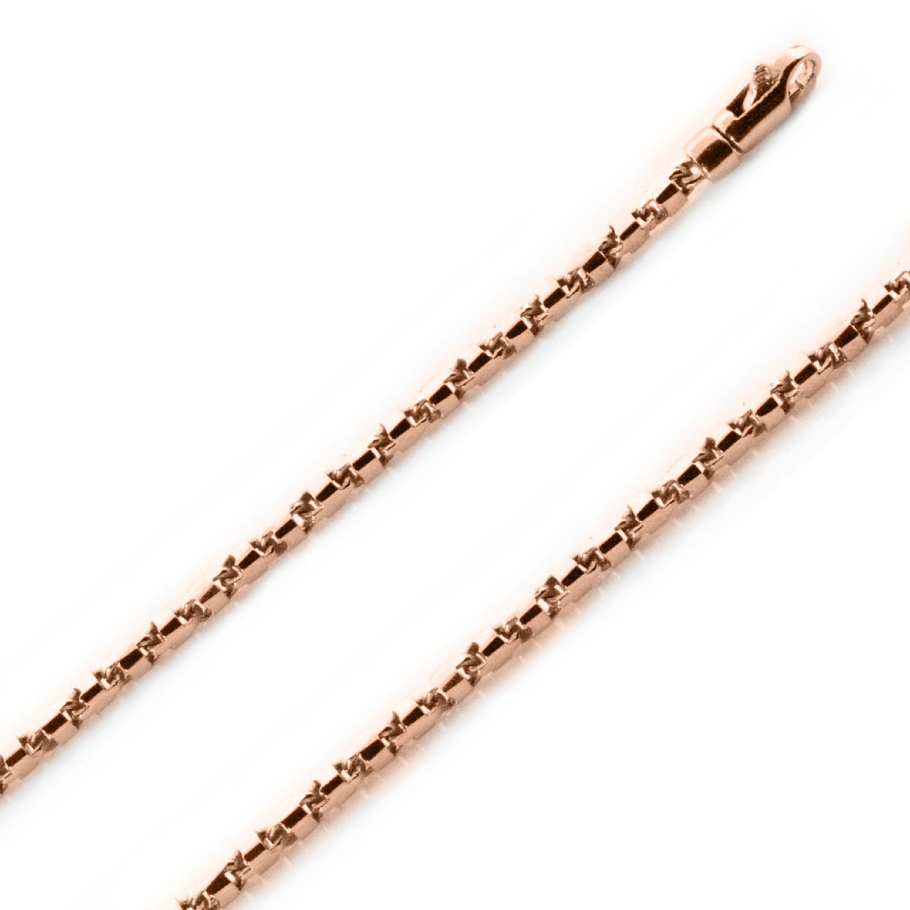14k Rose Gold 2.6mm Modern Hand Made Bracelet 7 Inches 14k Rose Gold 2.6mm Modern Hand Made Bracelet 7 Inches