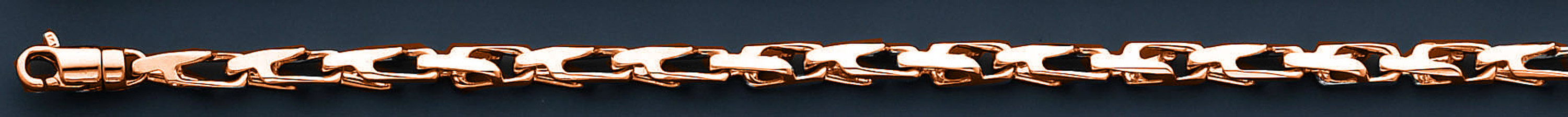 14k Rose Gold Fancy Hand Made Bracelet 4.4mm 7 Inches 14k Rose Gold Fancy Hand Made Bracelet 4.4mm 7 Inches