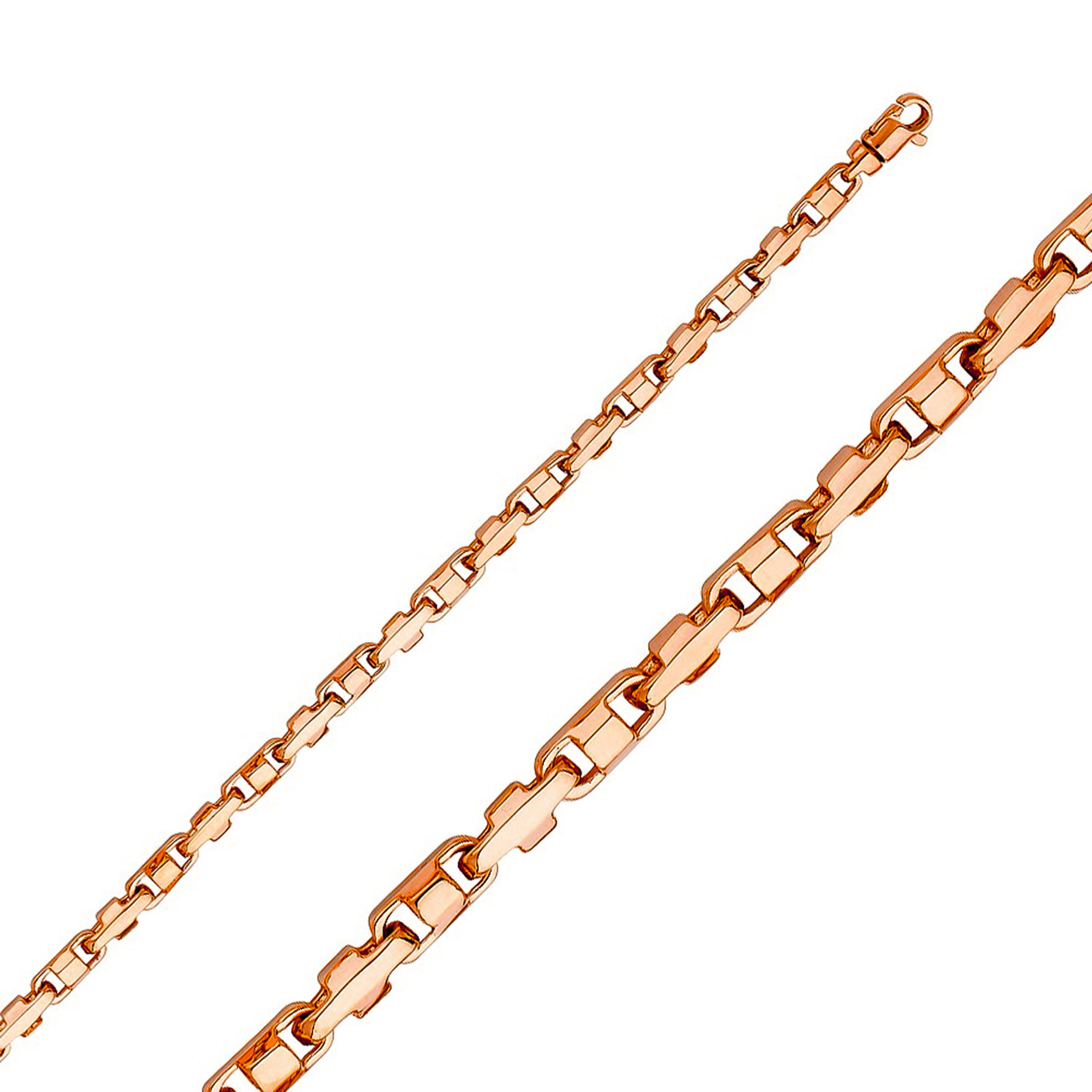 14k Rose Gold Modern Hand Made Chain 4.2mm 18 Inches 14k Rose Gold Modern Hand Made Chain 4.2mm 18 Inches