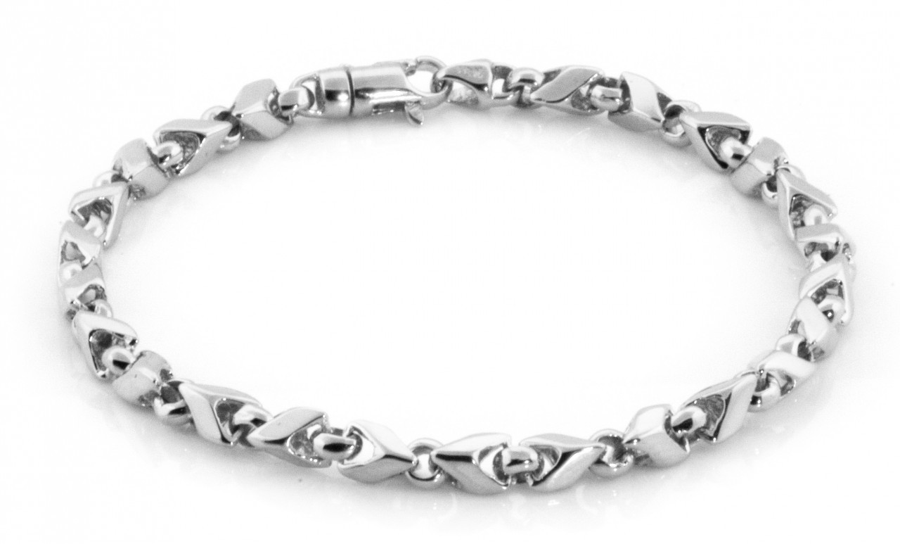 14k White Gold Fancy Handmade Chain 4.2mm 16 Inches