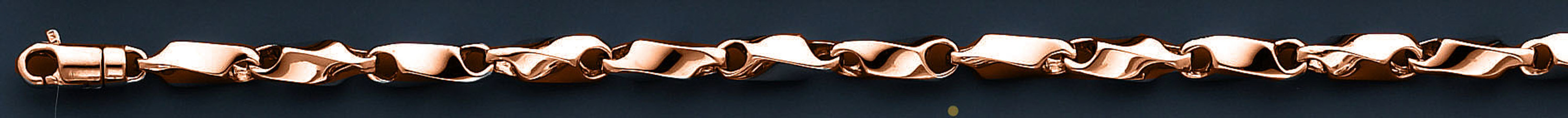 14k Rose Gold Modern Hand Made Bracelet 4.3mm 7 Inches 14k Rose Gold Modern Hand Made Bracelet 4.3mm 7 Inches