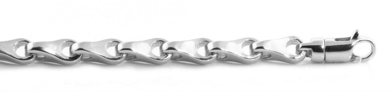 14k White Gold Fancy Hand Made Chain 4.9mm 16 Inches