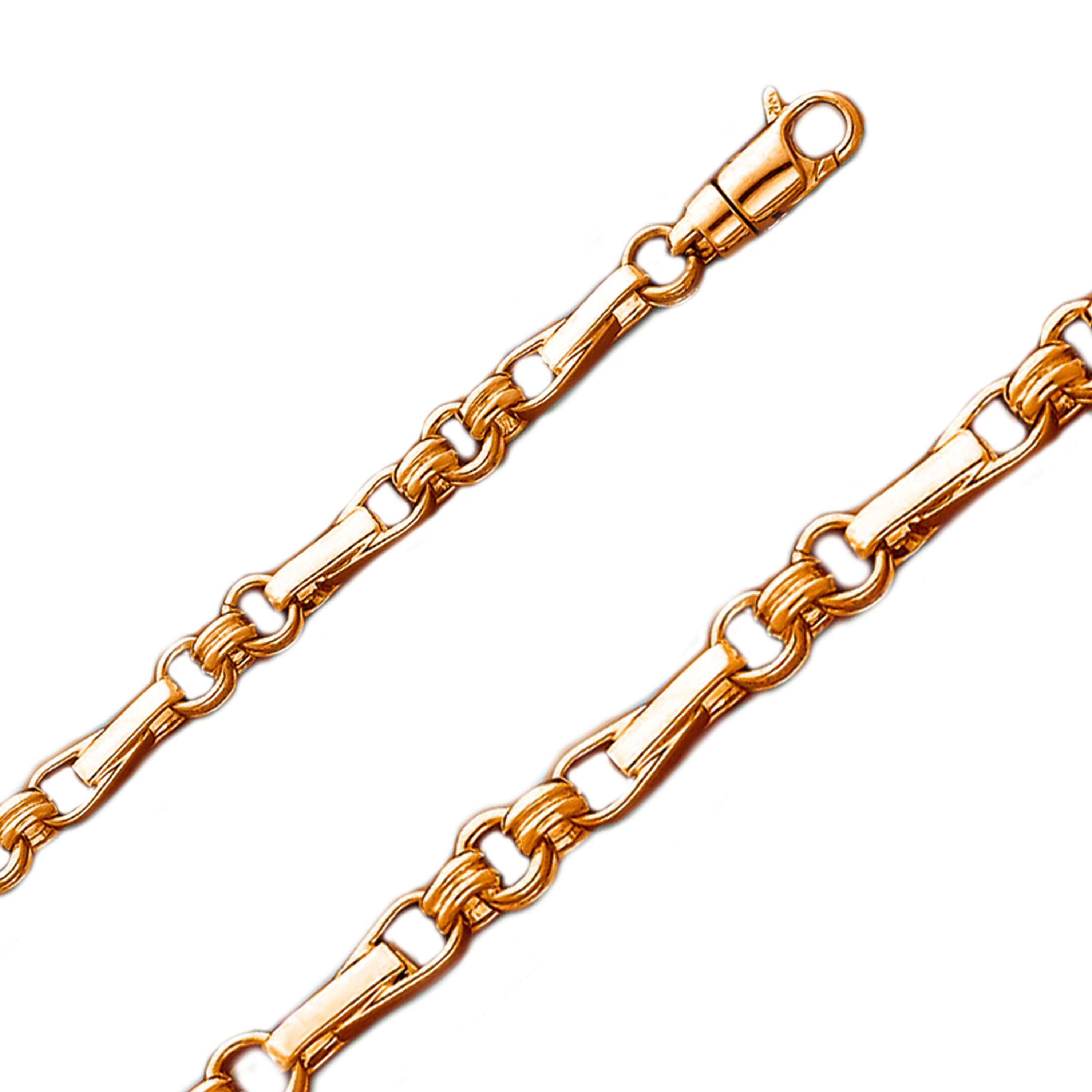 14k Rose Gold Fancy Hand Made Bracelet 6.1mm 8 Inches 14k Rose Gold Fancy Hand Made Bracelet 6.1mm 8 Inches