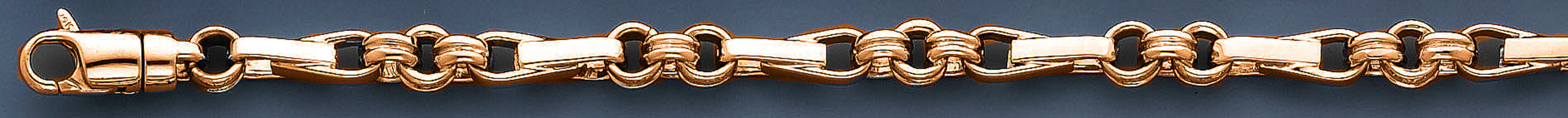 14k Rose Gold Fancy Hand Made Bracelet 6.1mm 9 Inches 14k Rose Gold Fancy Hand Made Bracelet 6.1mm 9 Inches