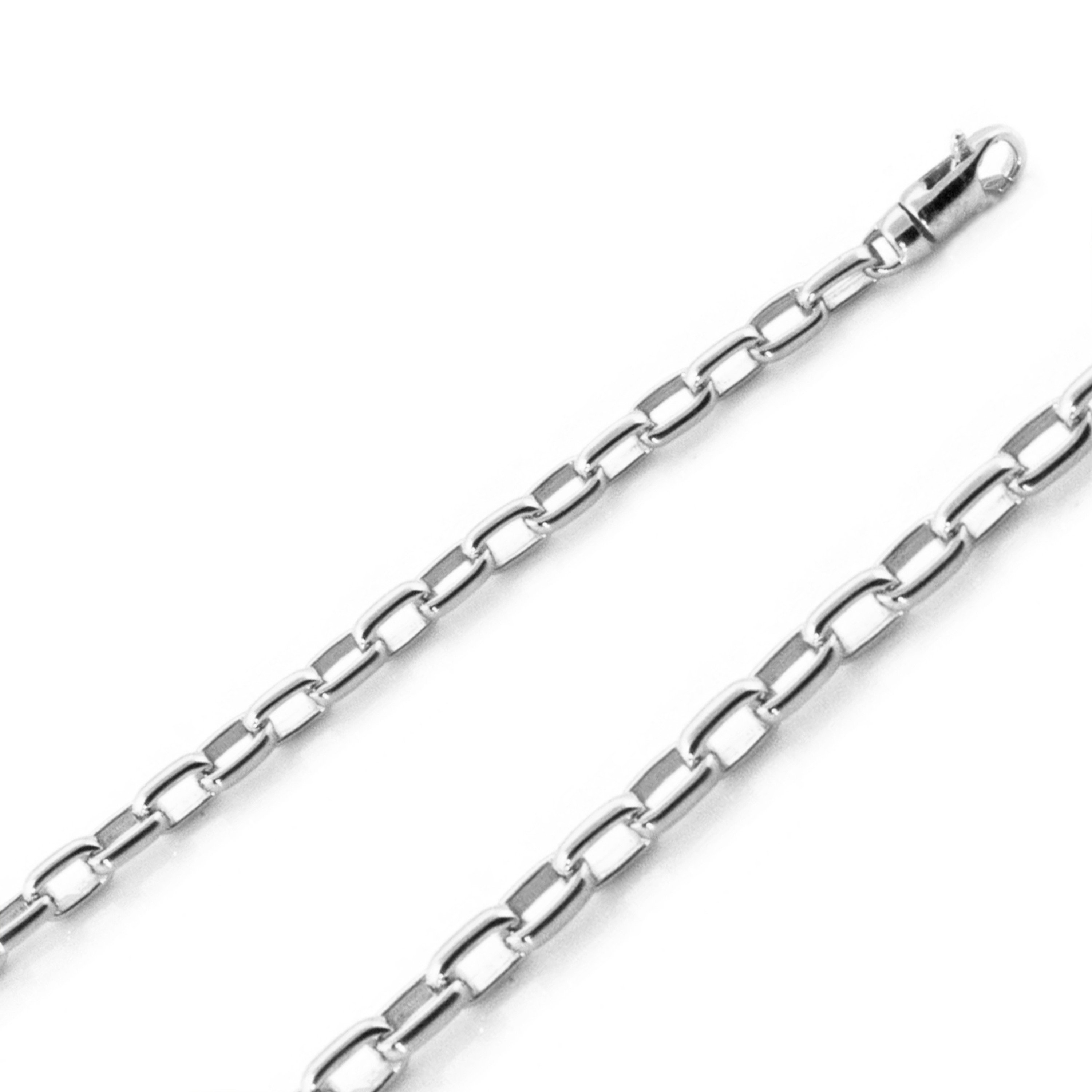 14k White Gold 4.4mm Rolo Chain 18 Inches 14k White Gold 4.4mm Rolo Chain 18 Inches