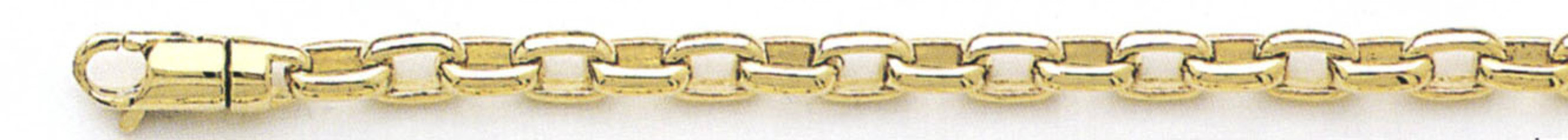 14K Yellow Gold 4.9mm Handmade Rolo Chain 16 Inches