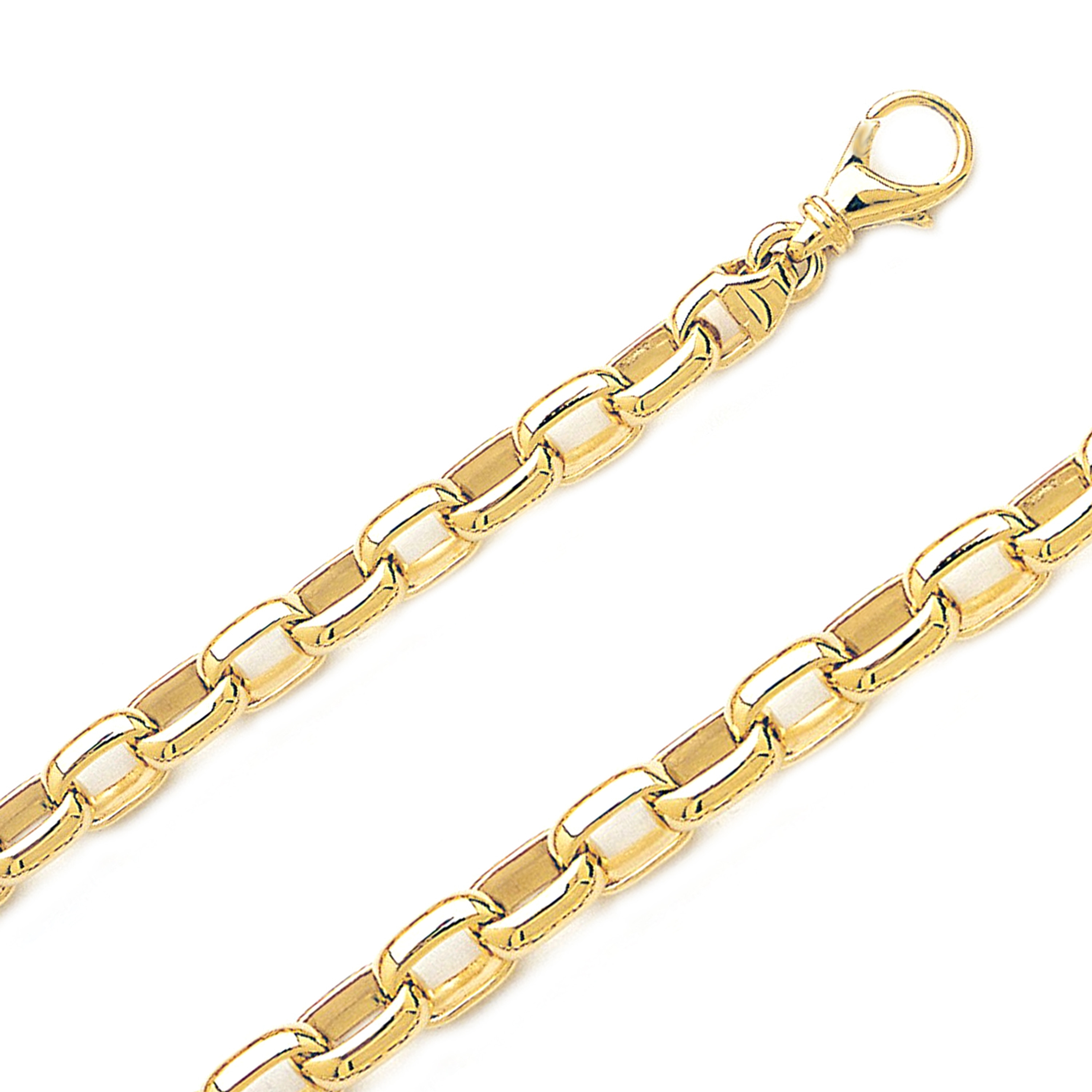14K Yellow Gold 6.9mm Handmade Rolo Chain 24 Inches 14K Yellow Gold 6.9mm Handmade Rolo Chain 24 Inches