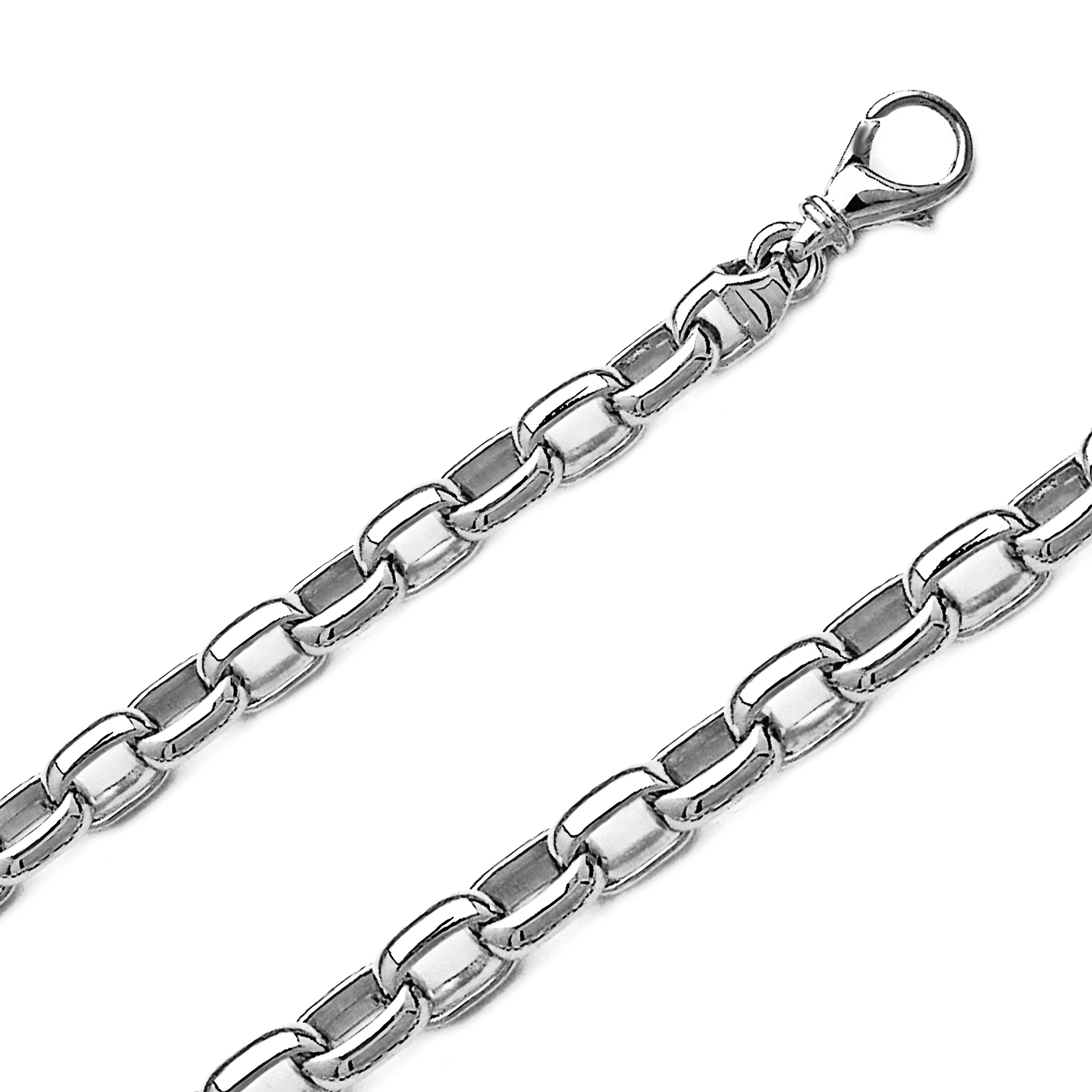14k White Gold 6.9mm Rolo Chain 16 Inches 14k White Gold 6.9mm Rolo Chain 16 Inches
