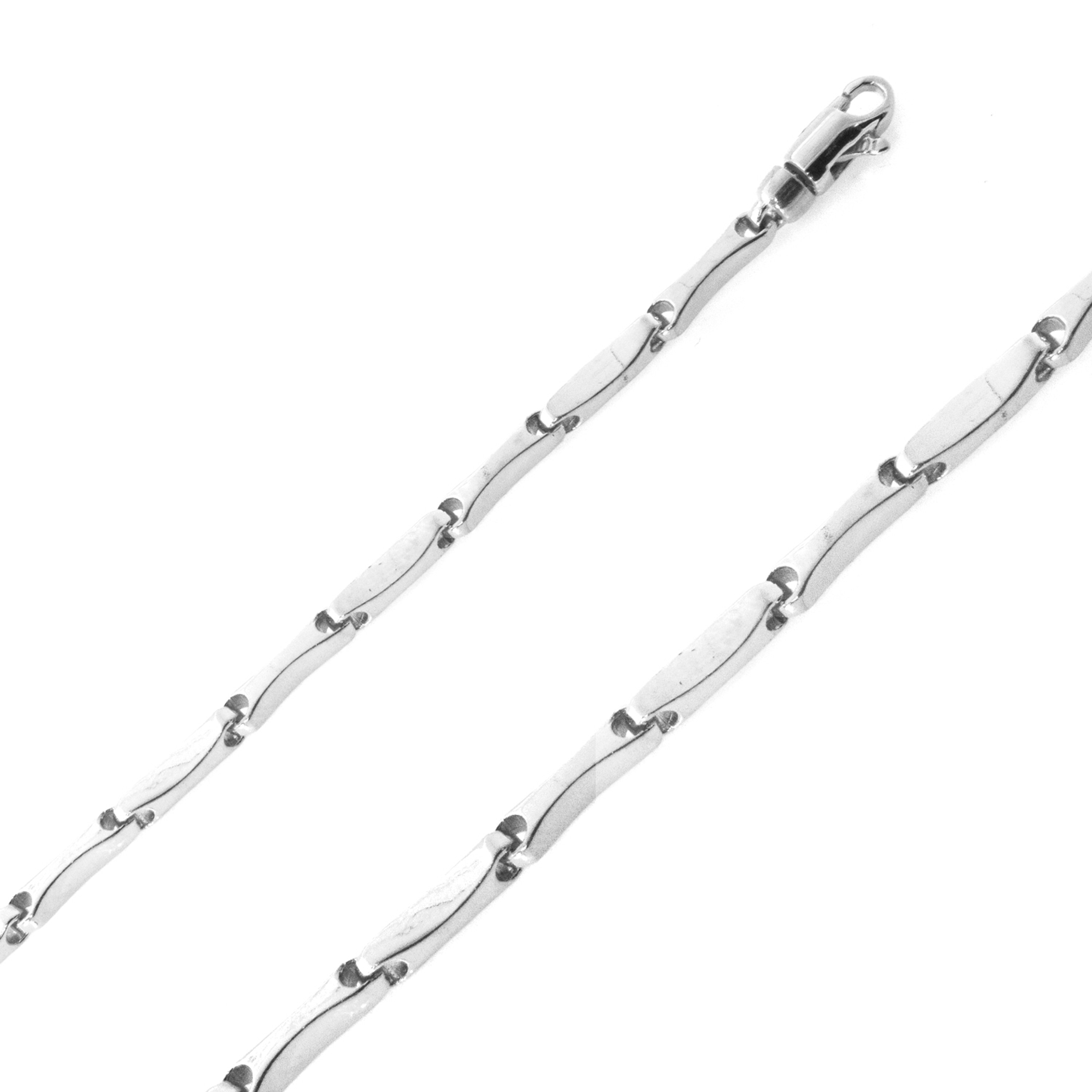 18k White Gold Fancy Hand Made Chain 3.0mm 8 Inches 18k White Gold Fancy Hand Made Chain 3.0mm 8 Inches
