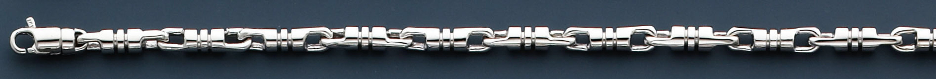 18k White Gold Fancy Hand Made Chain 3.2mm 7 Inches 18k White Gold Fancy Hand Made Chain 3.2mm 7 Inches