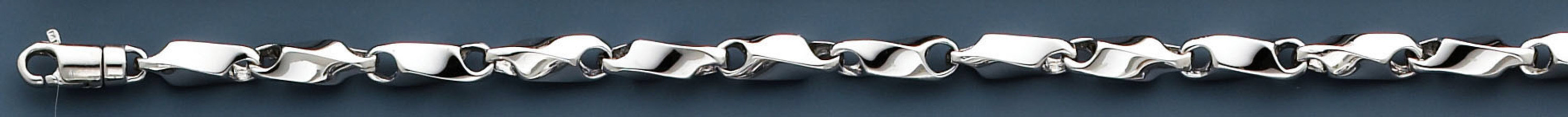 18k White Gold Modern Hand Made Chain 4.3mm 9 Inches 18k White Gold Modern Hand Made Chain 4.3mm 9 Inches