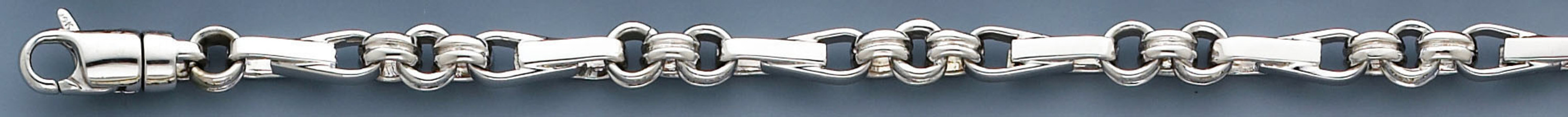 18k White Gold Fancy Hand Made Chain 6.1mm 9 Inches