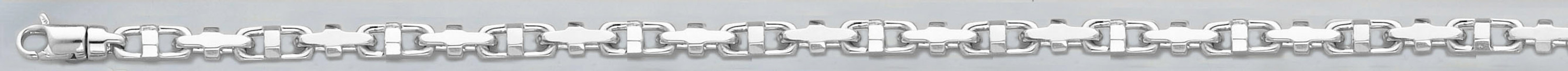 18k White Gold Fancy Hand Made Chain 5.2mm 22 Inches 18k White Gold Fancy Hand Made Chain 5.2mm 22 Inches