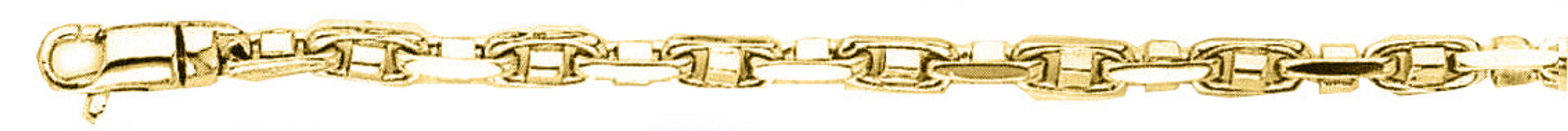 18K Yellow Gold 3.2mm Modern Hand Made Chain 22 Inches 18K Yellow Gold 3.2mm Modern Hand Made Chain 22 Inches