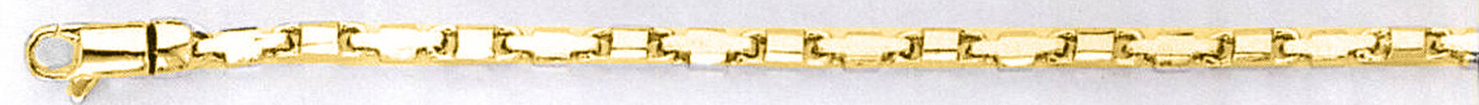 18K Yellow Gold 2.5mm Fancy Handmade Link Chain 24 Inches 18K Yellow Gold 2.5mm Fancy Handmade Link Chain 24 Inches