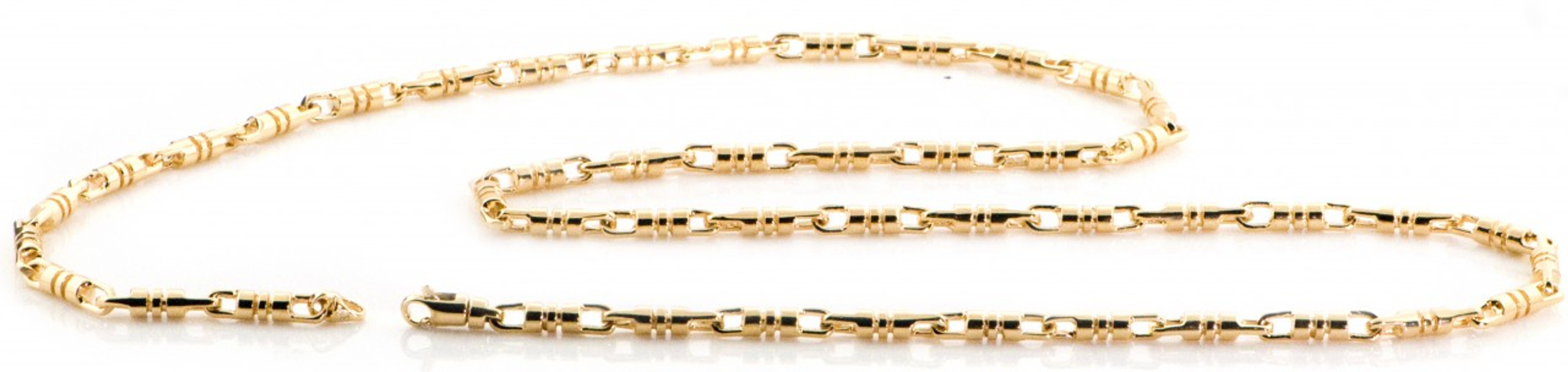 18k Gold Fancy Hand Made Chain 3.2mm 28 Inches 18k Gold Fancy Hand Made Chain 3.2mm 28 Inches