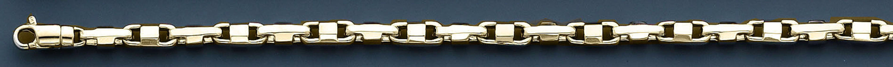 18k Gold Modern Hand Made Chain 4.2mm 22 Inches