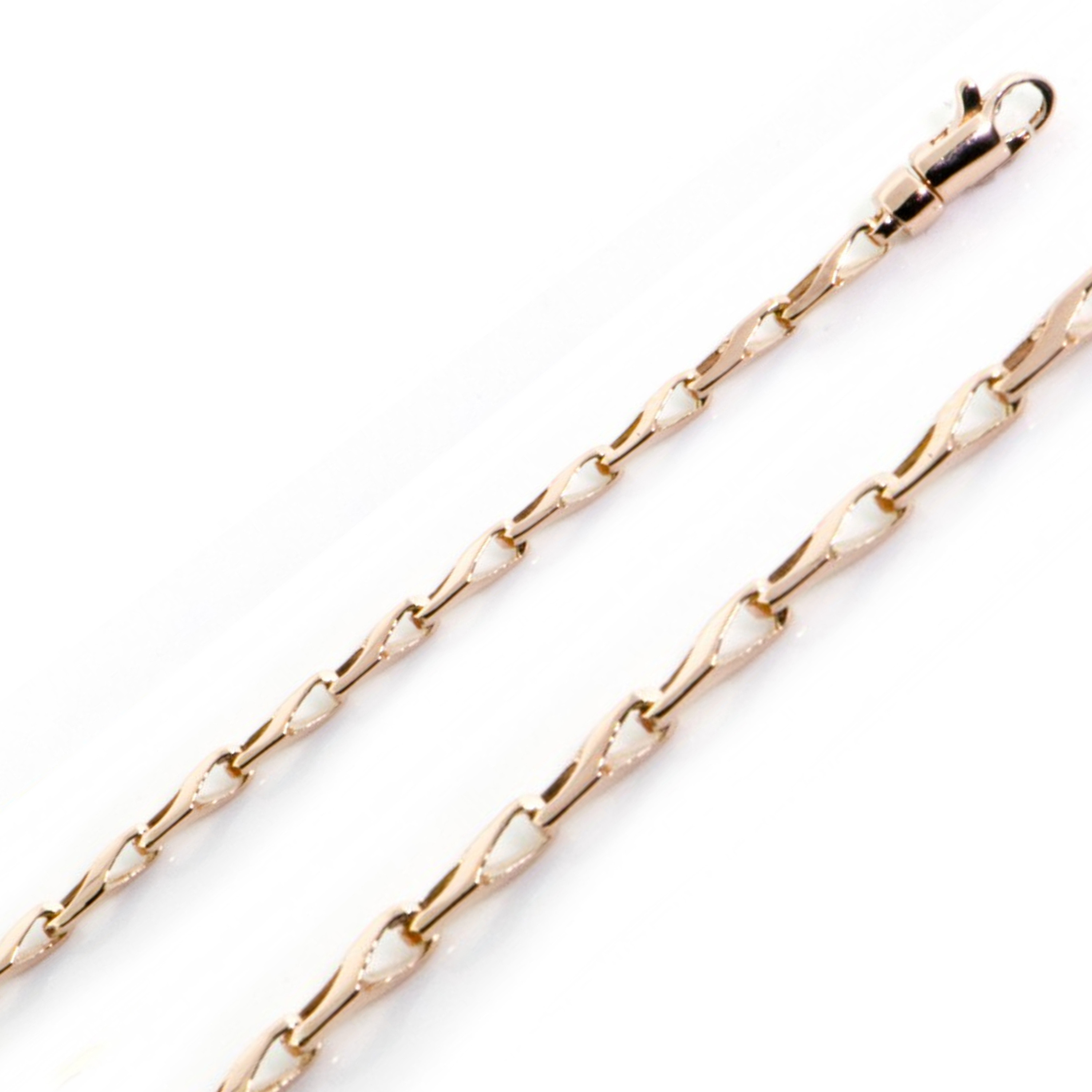 14k Rose Gold 2.6mm Fancy Hand Made Chain 9 Inches 14k Rose Gold 2.6mm Fancy Hand Made Chain 9 Inches