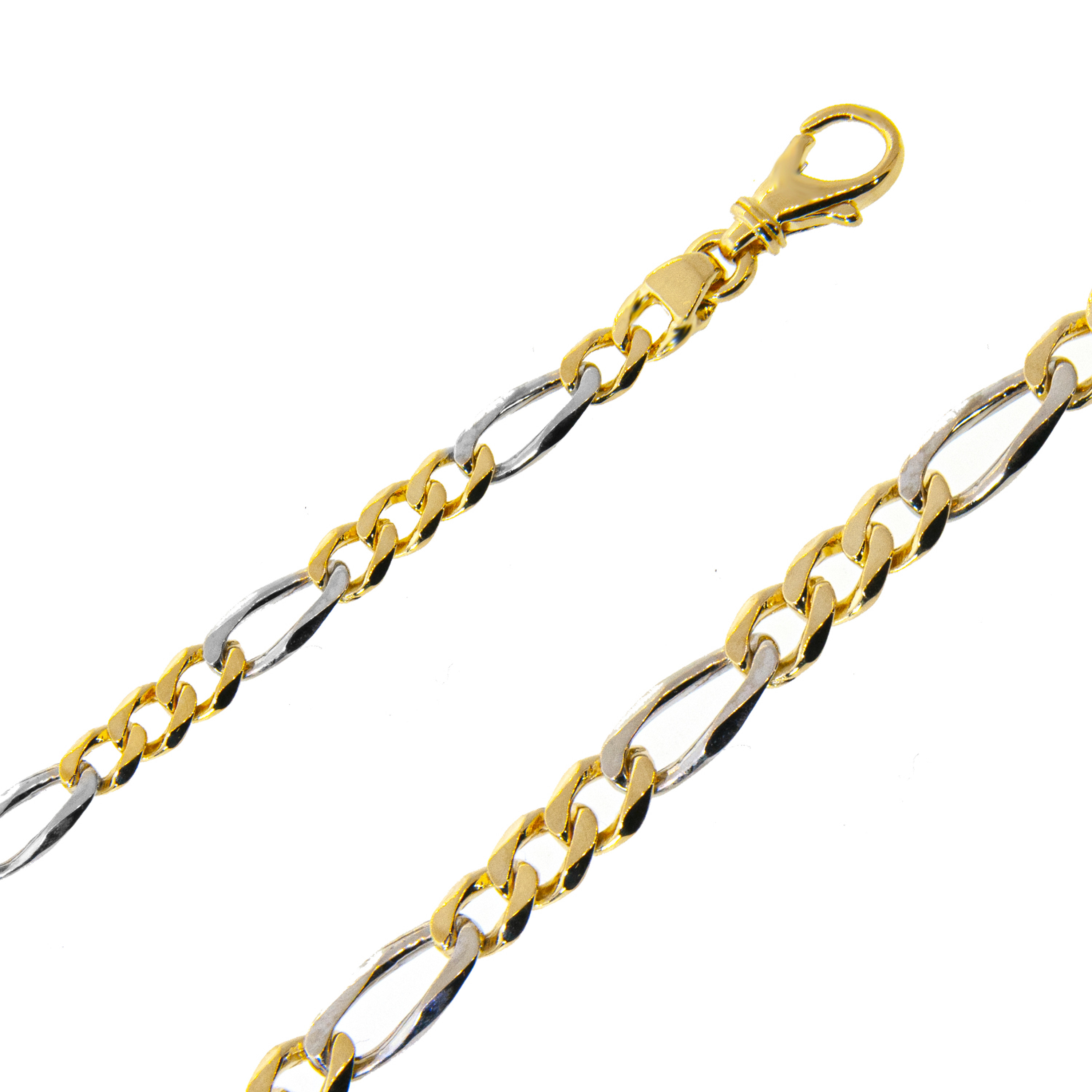 14k Two Tone Figaro Gold Chain 5.5mm Wide 20 Inches 14k Two Tone Figaro Gold Chain 5.5mm Wide 20 Inches