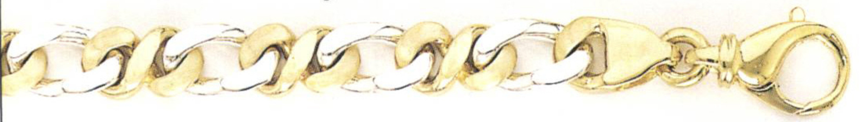14k Two Tone Modern Hand Made Gold Bracelet 8.3mm Wide 7" 14k Two Tone Modern Hand Made Gold Bracelet 8.3mm Wide 7"
