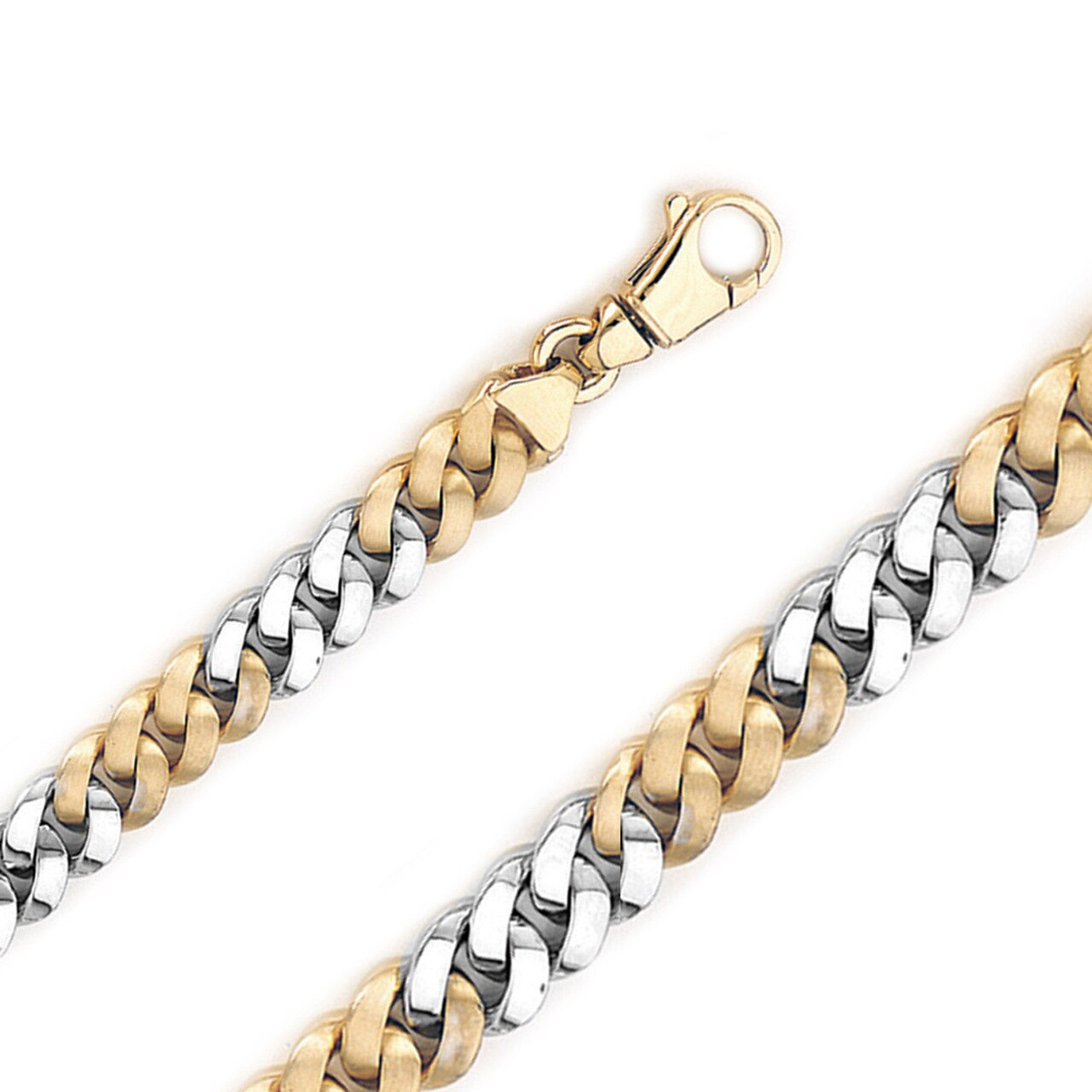 18k Two Tone Hand Made Gold Chain 9.5mm Wide 28 Inches 18k Two Tone Hand Made Gold Chain 9.5mm Wide 28 Inches