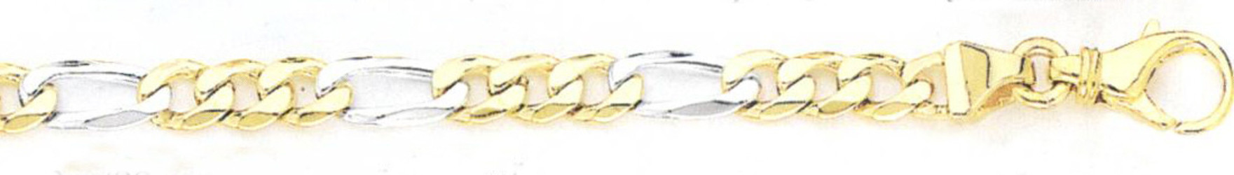 18k Two Tone Hand Made Gold Bracelet 5.6mm Wide 8"