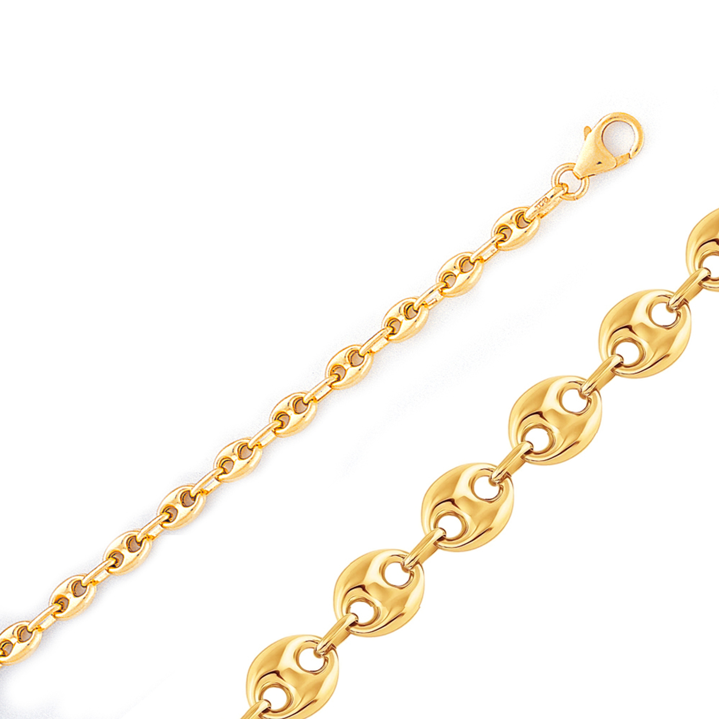 14k Gold 4.8mm Puffed Anchor Chain 24 Inches 14k Gold 4.8mm Puffed Anchor Chain 24 Inches