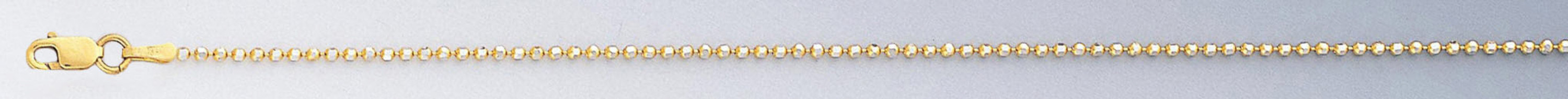 18k Gold 1.2mm Diamond Cut Ball Chain 16 Inches 18k Gold 1.2mm Diamond Cut Ball Chain 16 Inches