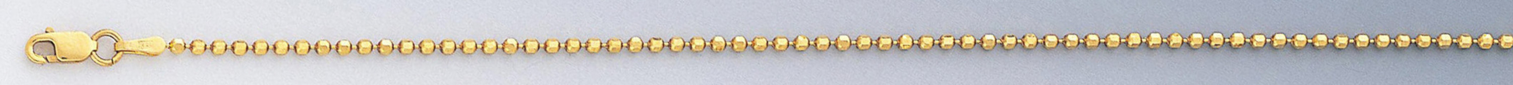 18k Gold Diamond Cut 1.5mm Ball Chain 18 Inches 18k Gold Diamond Cut 1.5mm Ball Chain 18 Inches