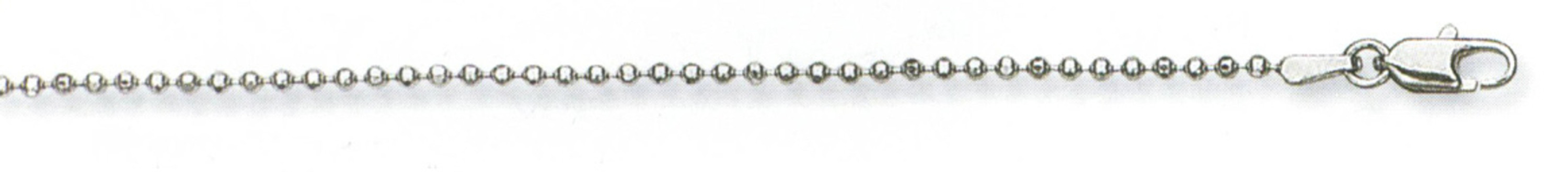 18k White Gold "Nickel Free" 1.5mm Faceted Ball Chain24" 18k White Gold "Nickel Free" 1.5mm Faceted Ball Chain24"