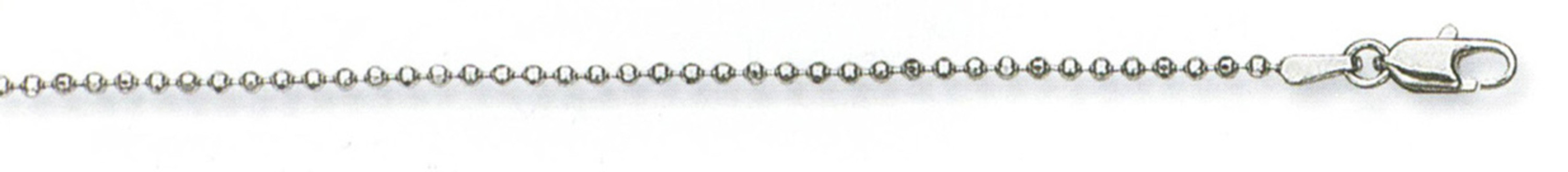 18k White Gold "Nickel Free" 1.8mm Faceted Ball Chain18" 18k White Gold "Nickel Free" 1.8mm Faceted Ball Chain18"