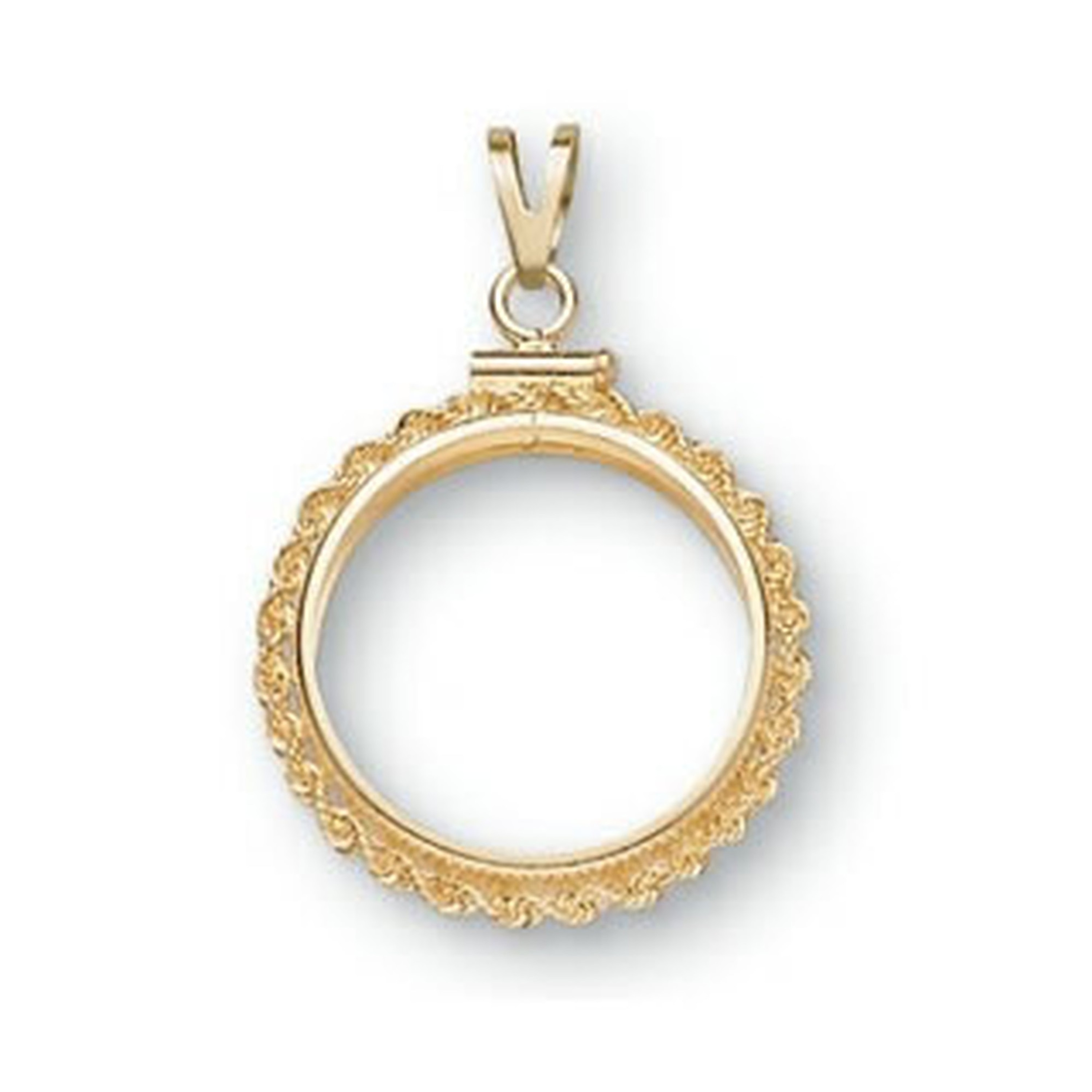 14k Gold 1/2oz Canadian Maple Leaf Screw Top Rope Bezel 14k Gold 1/2oz Canadian Maple Leaf Screw Top Rope Bezel