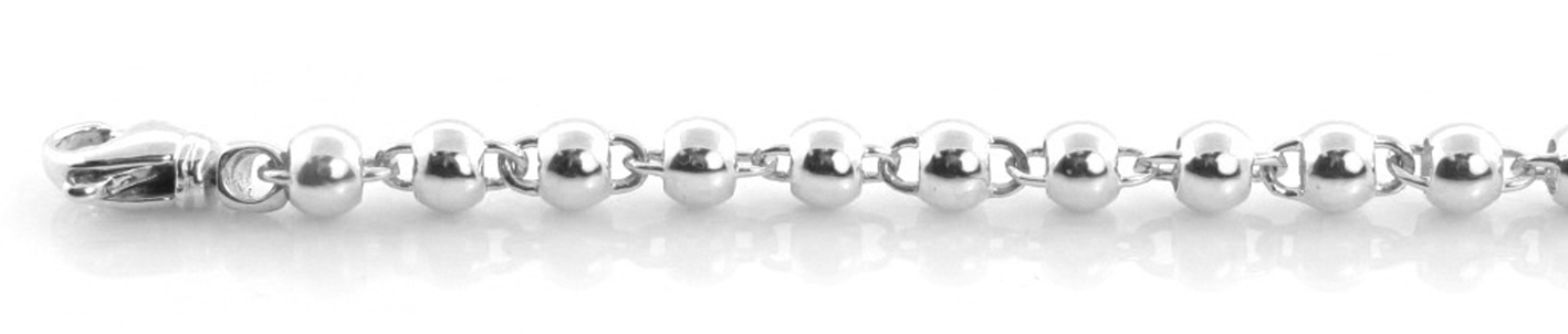14k White Gold Hand Made Beaded Chain 5mm 22 Inches 14k White Gold Hand Made Beaded Chain 5mm 22 Inches