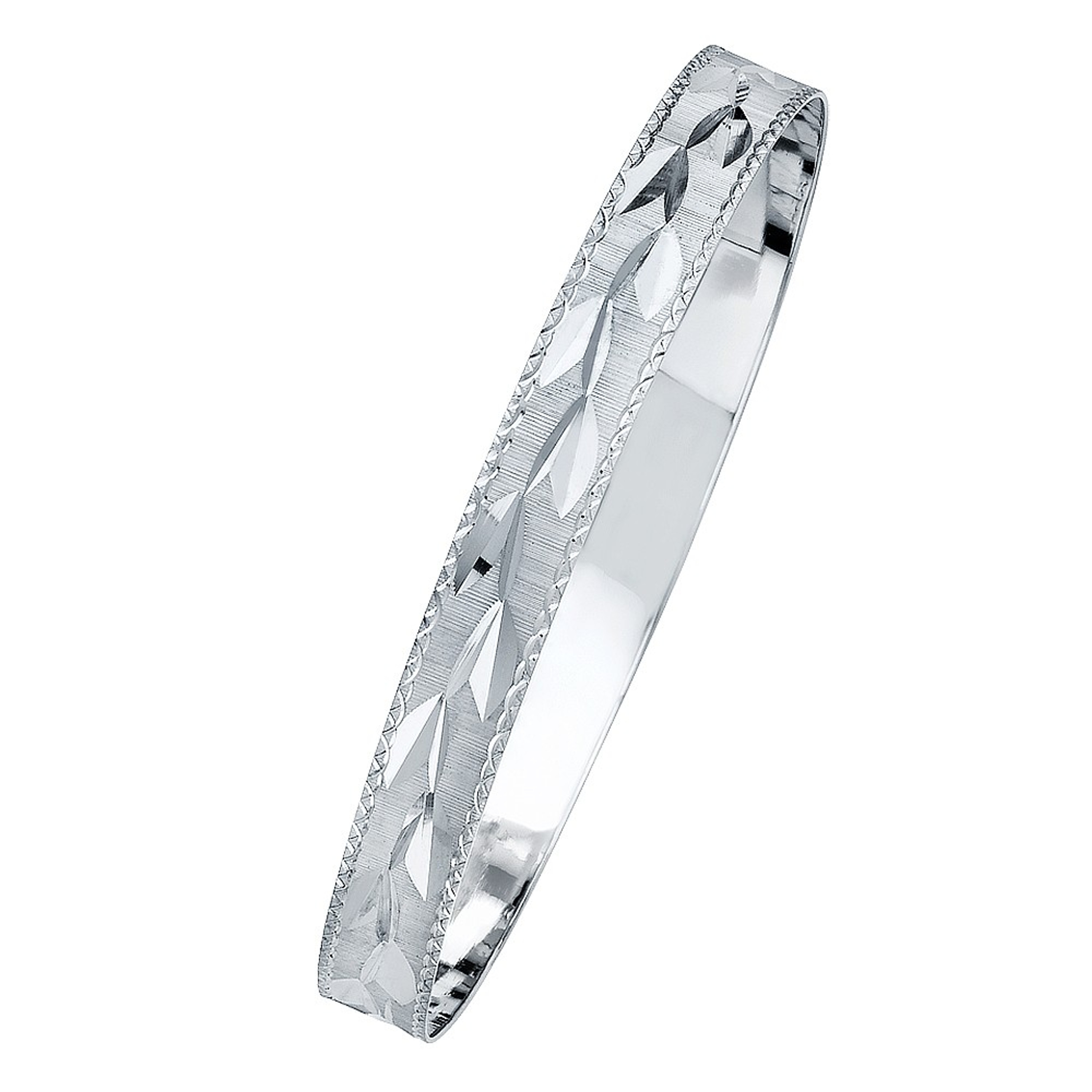 14k White Gold 8mm Wide Slip-on Solid Bangle 7.5 Inches 14k White Gold 8mm Wide Slip-on Solid Bangle 7.5 Inches