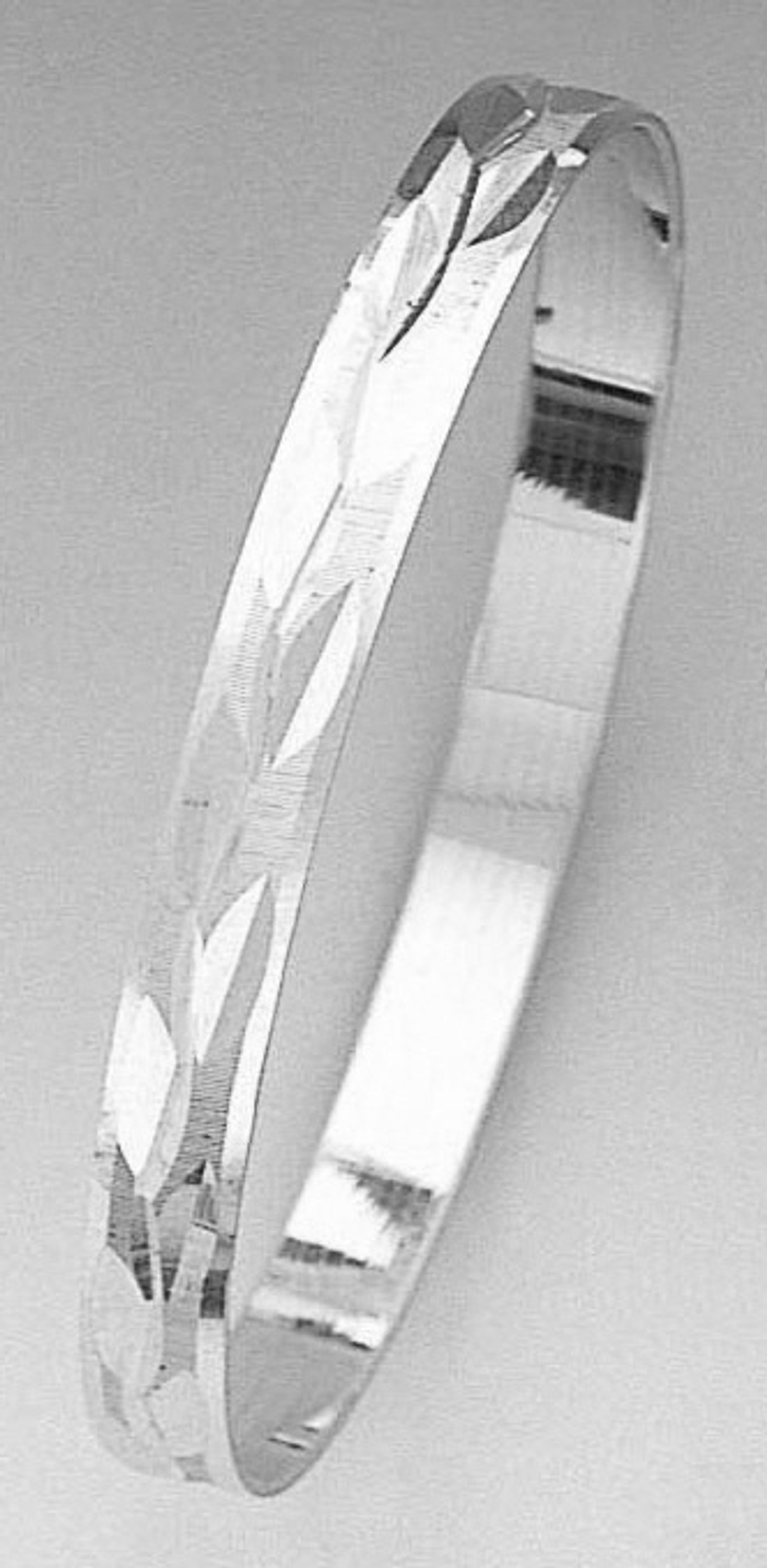 14k White Gold 5mm Wide Slip-on Engraved Solid Baby Ba 14k White Gold 5mm Wide Slip-on Engraved Solid Baby Ba