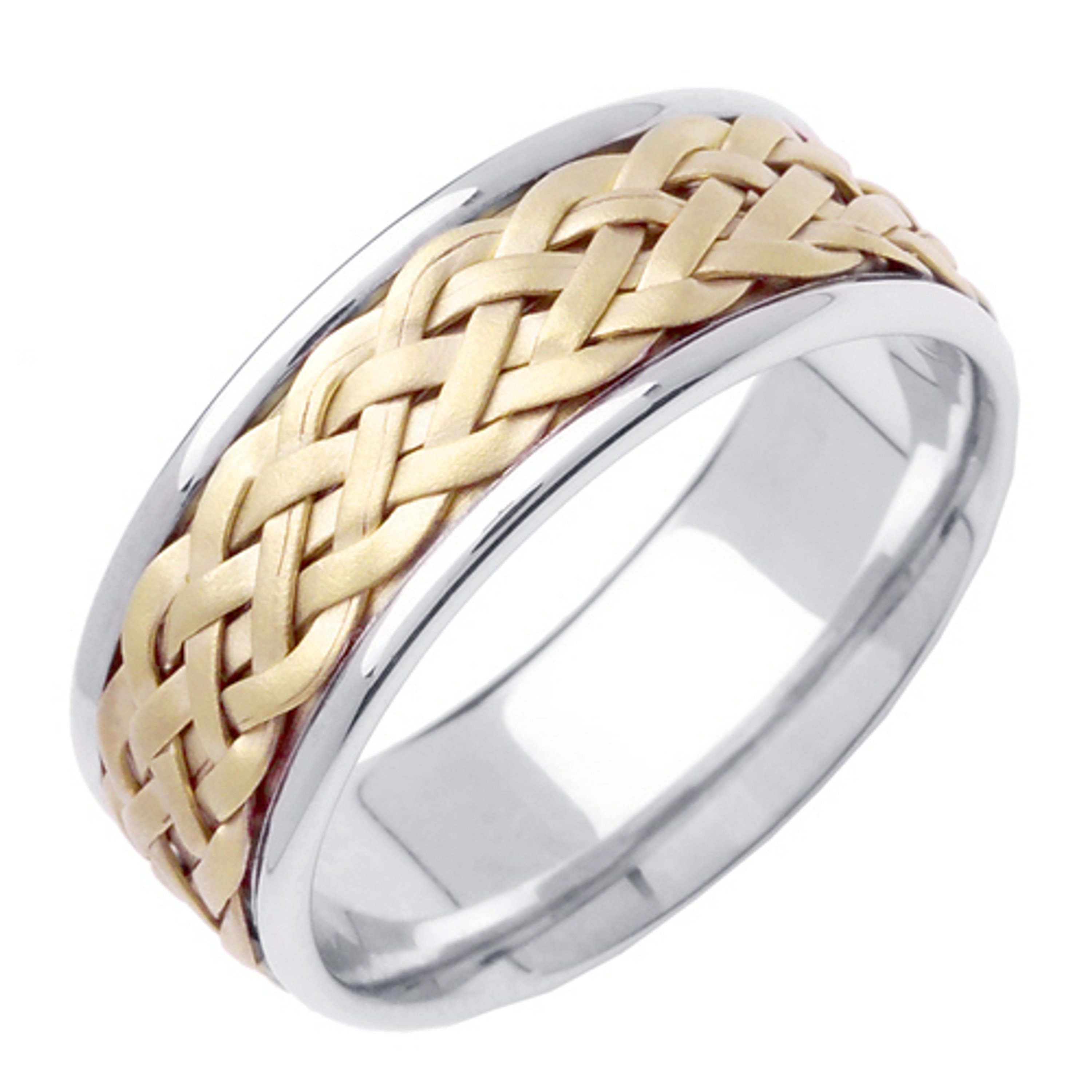 14k Yellow and White Gold 8mm  Fancy Wedding Band 14k Yellow and White Gold 8mm  Fancy Wedding Band