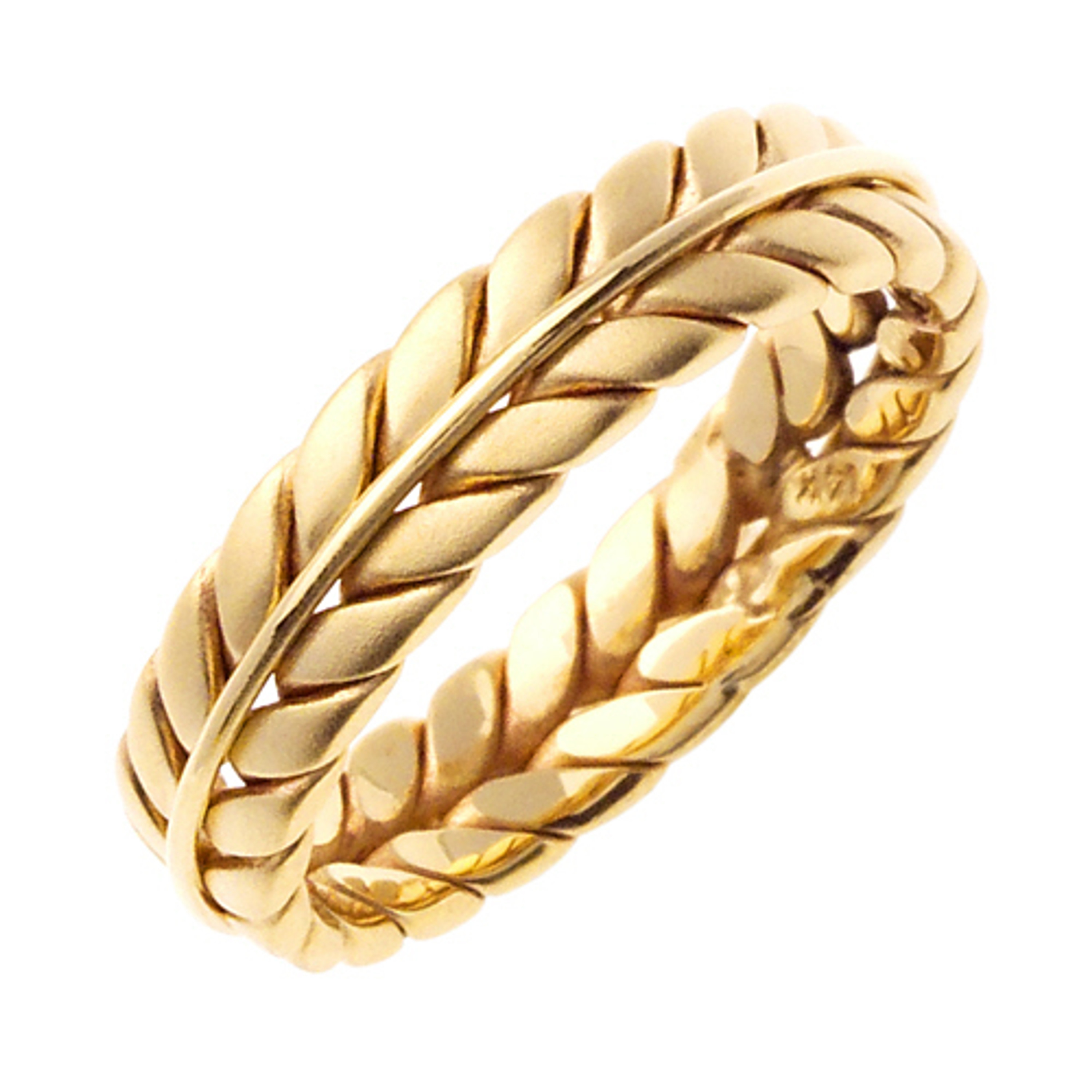 18k Yellow Gold 6mm Handmade Chevron Pattern Wedding Band 18k Yellow Gold 6mm Handmade Chevron Pattern Wedding Band