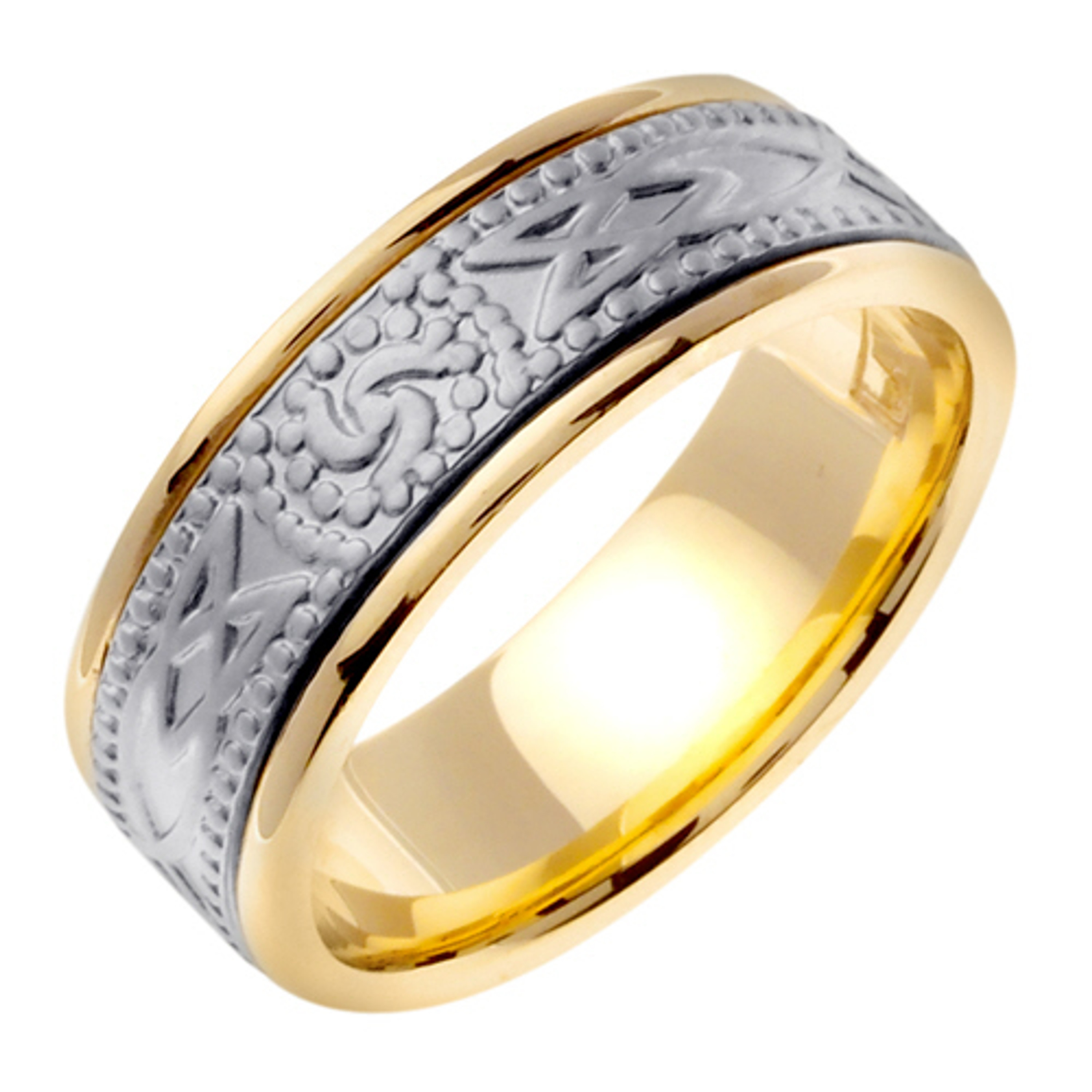 18K White on Yellow Gold 8mm Celtic Wedding Band 18K White on Yellow Gold 8mm Celtic Wedding Band