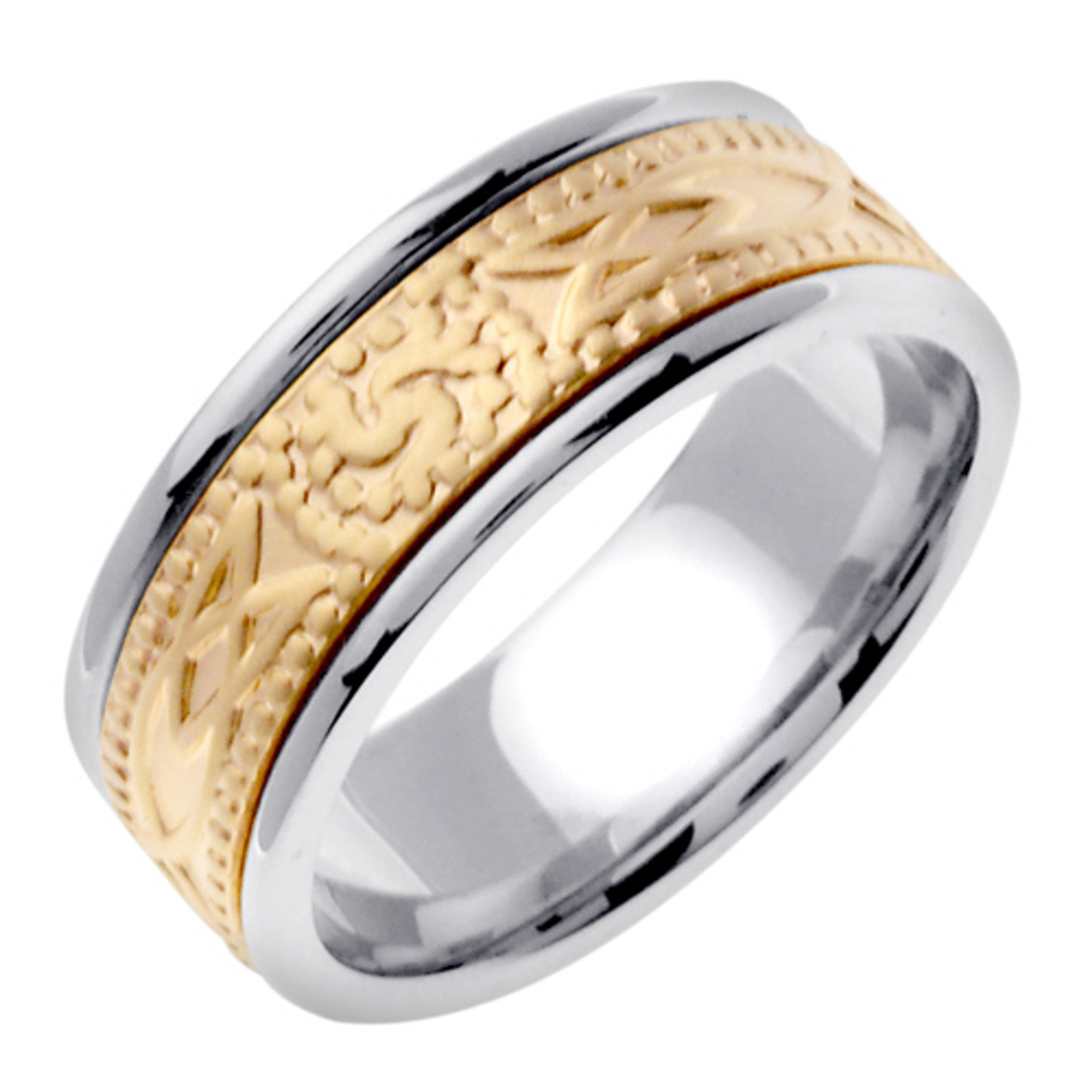 18K Yellow on White Gold 8mm Celtic Wedding Band 18K Yellow on White Gold 8mm Celtic Wedding Band