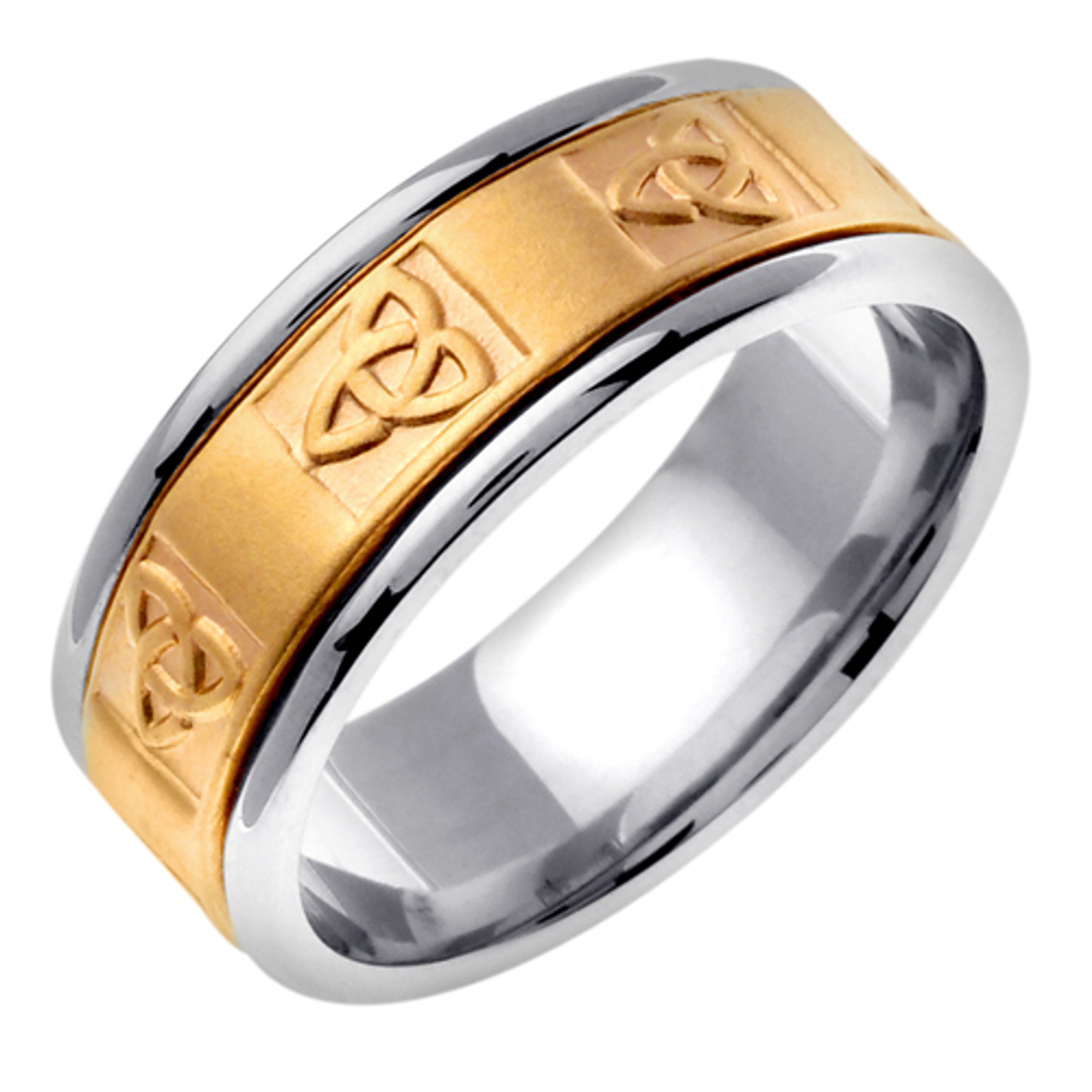 18K Yellow on White Gold 8mm Celtic (triquetra) Wedding Band 18K Yellow on White Gold 8mm Celtic (triquetra) Wedding Band