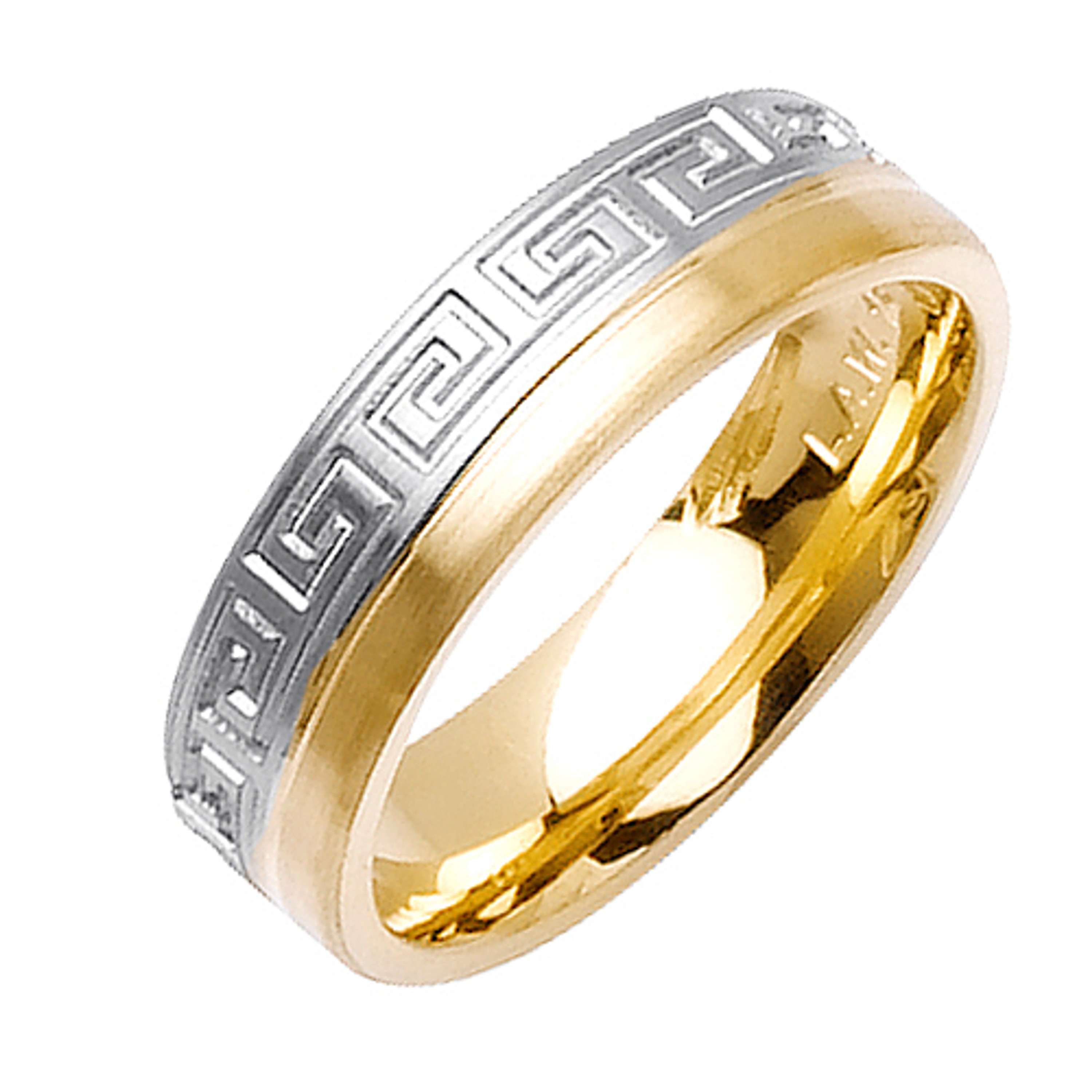 18K Yellow Gold With White Gold 5mmHandmade Wedding Band 18K Yellow Gold With White Gold 5mmHandmade Wedding Band