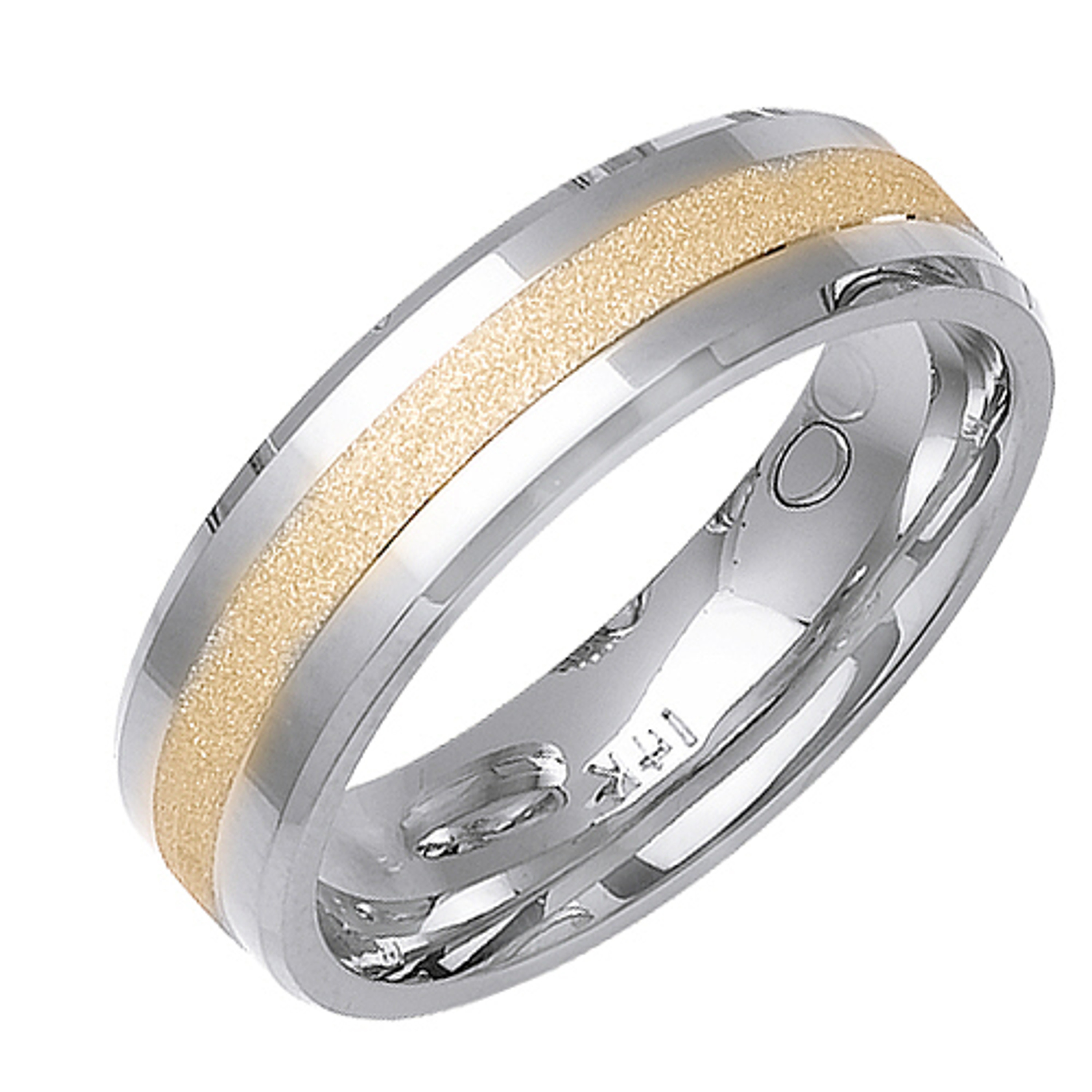 18k White Gold With yellow gold. 6.5mm Wide Handmade Wedding Band (1129) 18k White Gold With yellow gold. 6.5mm Wide Handmade Wedding Band (1129)