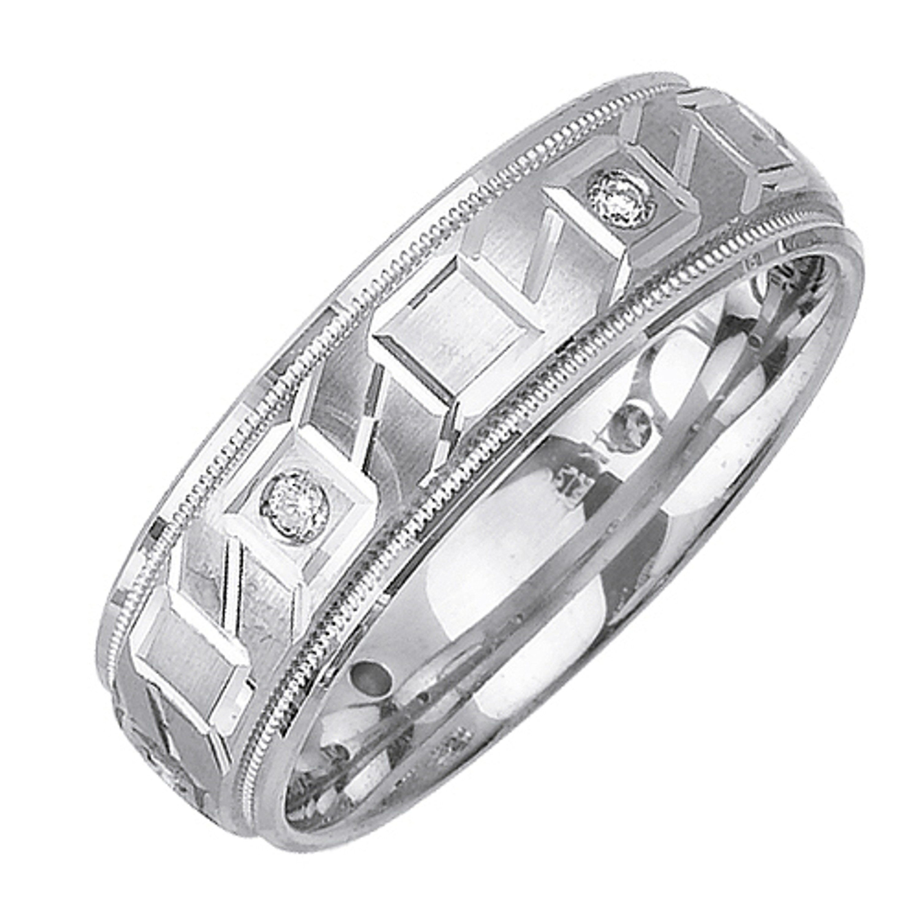 14k White Gold 7mm 0.12ct. Diamond Wedding Band 14k White Gold 7mm 0.12ct. Diamond Wedding Band