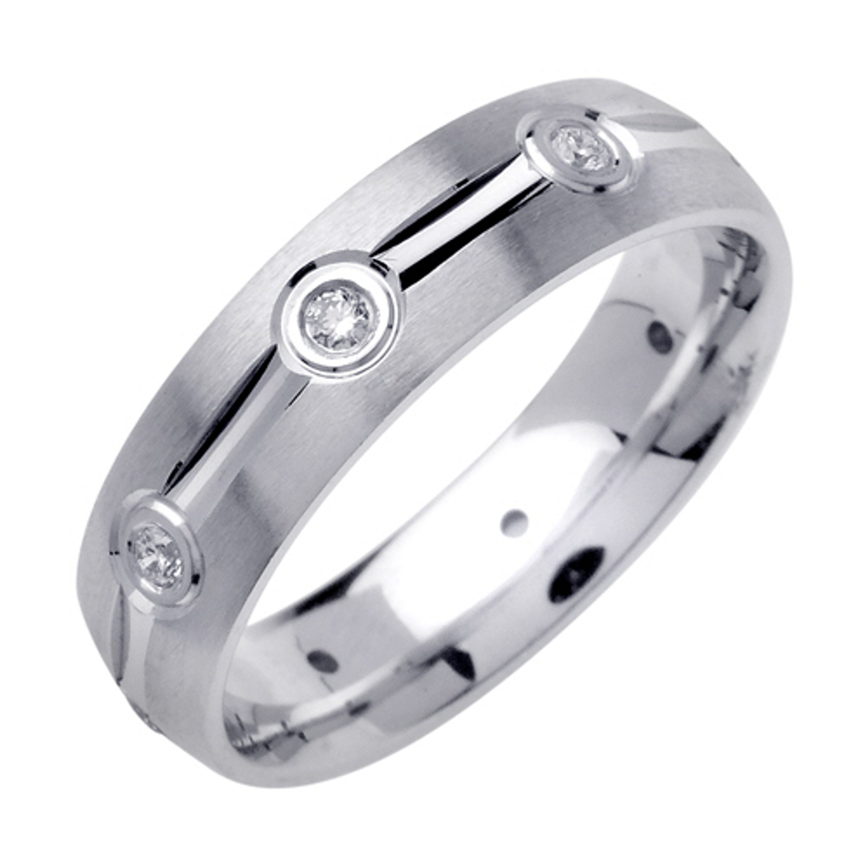 14k White Gold 6mm 0.24ct. Diamond Wedding Band 14k White Gold 6mm 0.24ct. Diamond Wedding Band