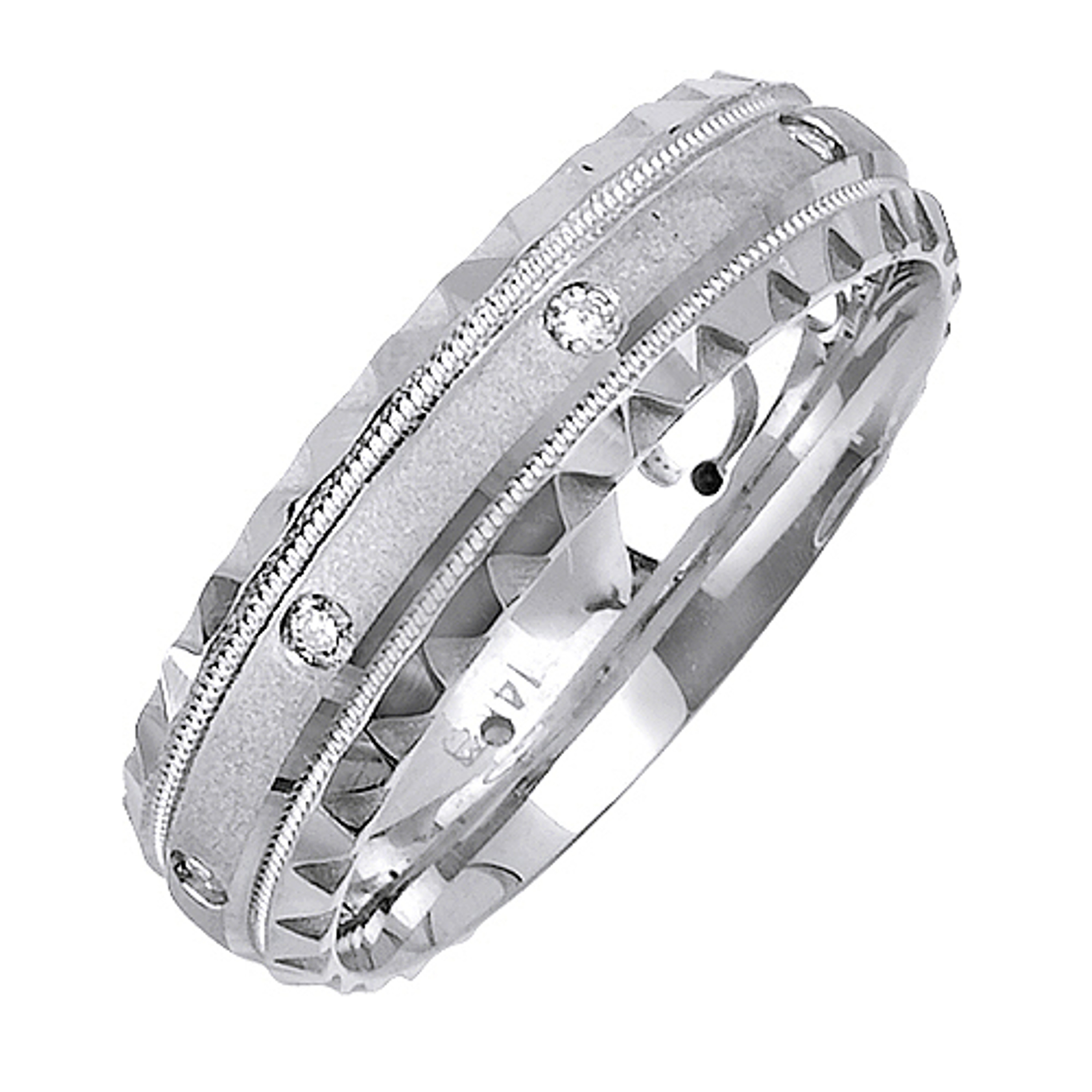 14k White Gold 6mm 0.16ct. Diamond Wedding Band (2433) 14k White Gold 6mm 0.16ct. Diamond Wedding Band (2433)