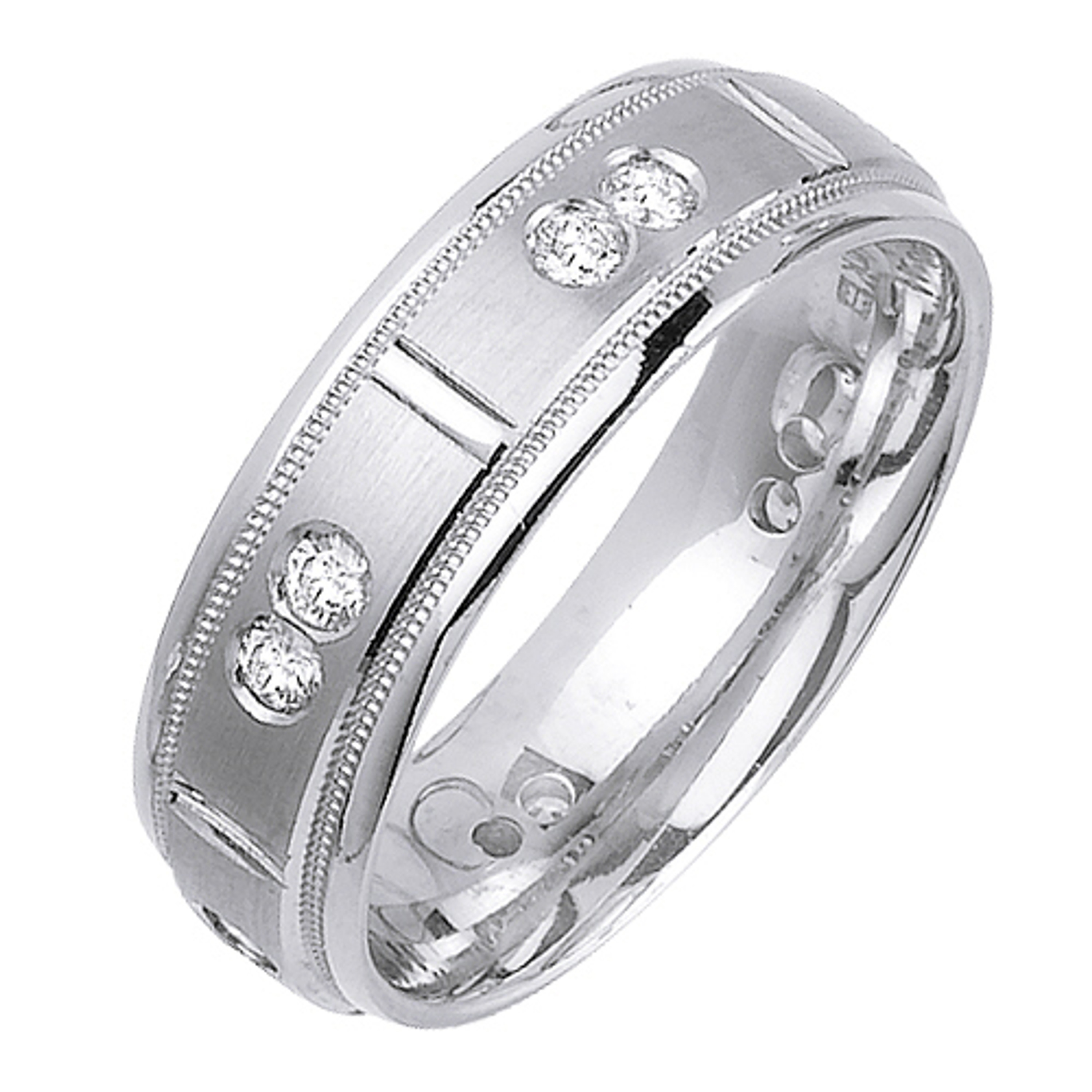 14k White Gold 7mm 0.48ct. Diamond Wedding Band