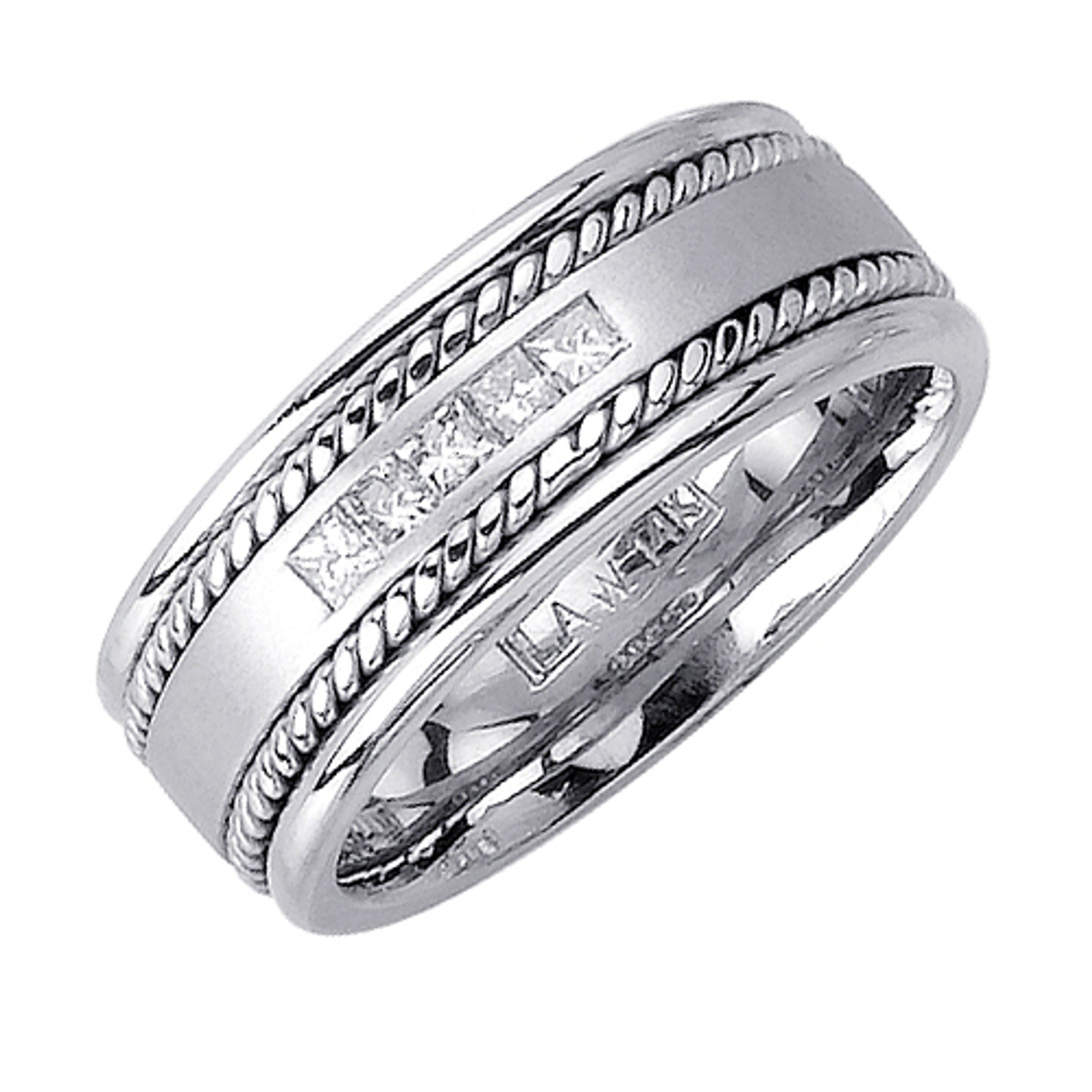14k White Gold 8mm 0.25ct. Diamond Wedding Band 14k White Gold 8mm 0.25ct. Diamond Wedding Band