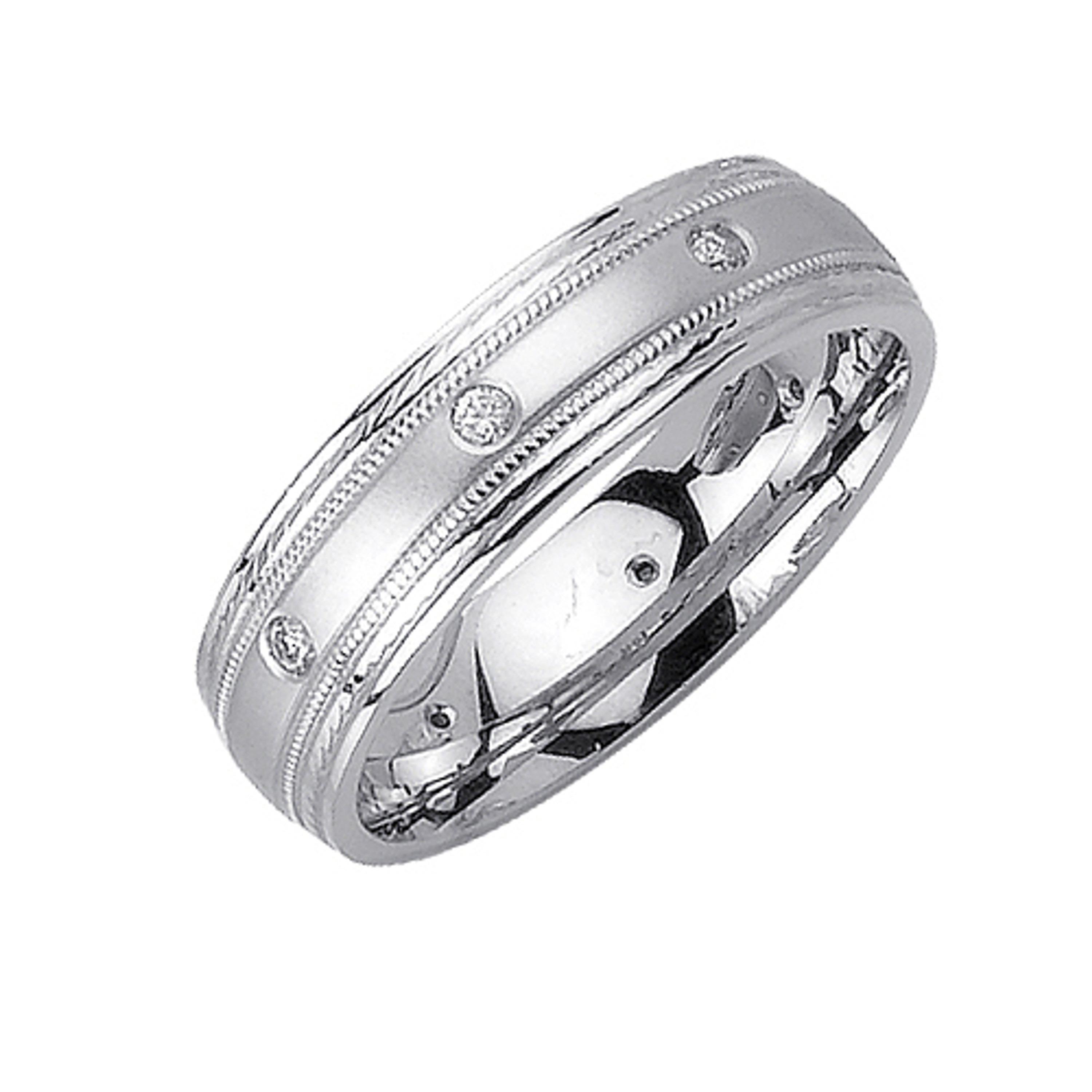 14k White Gold 6mm 0.16ct. Diamond Wedding Band (2639) 14k White Gold 6mm 0.16ct. Diamond Wedding Band (2639)