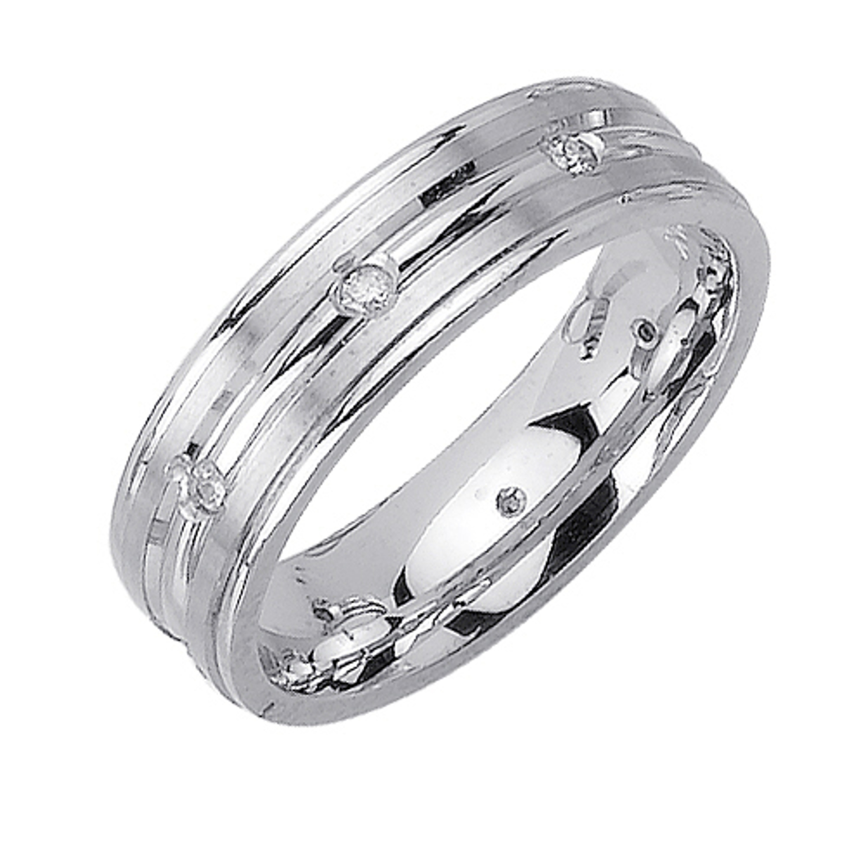 14k White Gold 6mm 0.16ct. Diamond Wedding Band (2645) 14k White Gold 6mm 0.16ct. Diamond Wedding Band (2645)